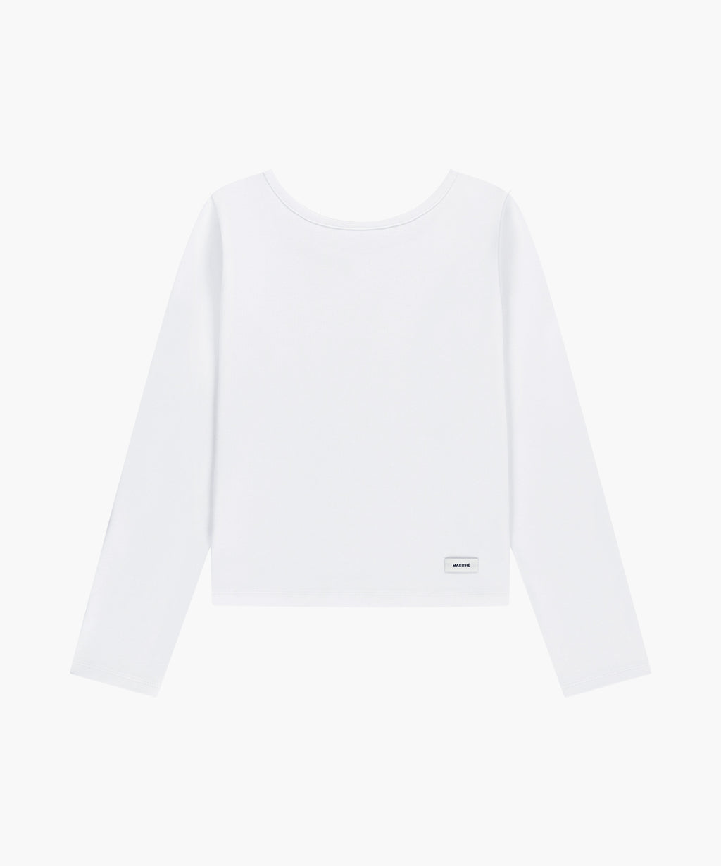 Marithe & Francois Girbaud - Basic Scoop Back Long Sleeve (White) product image 6 | TRAB K-Fashion Australia