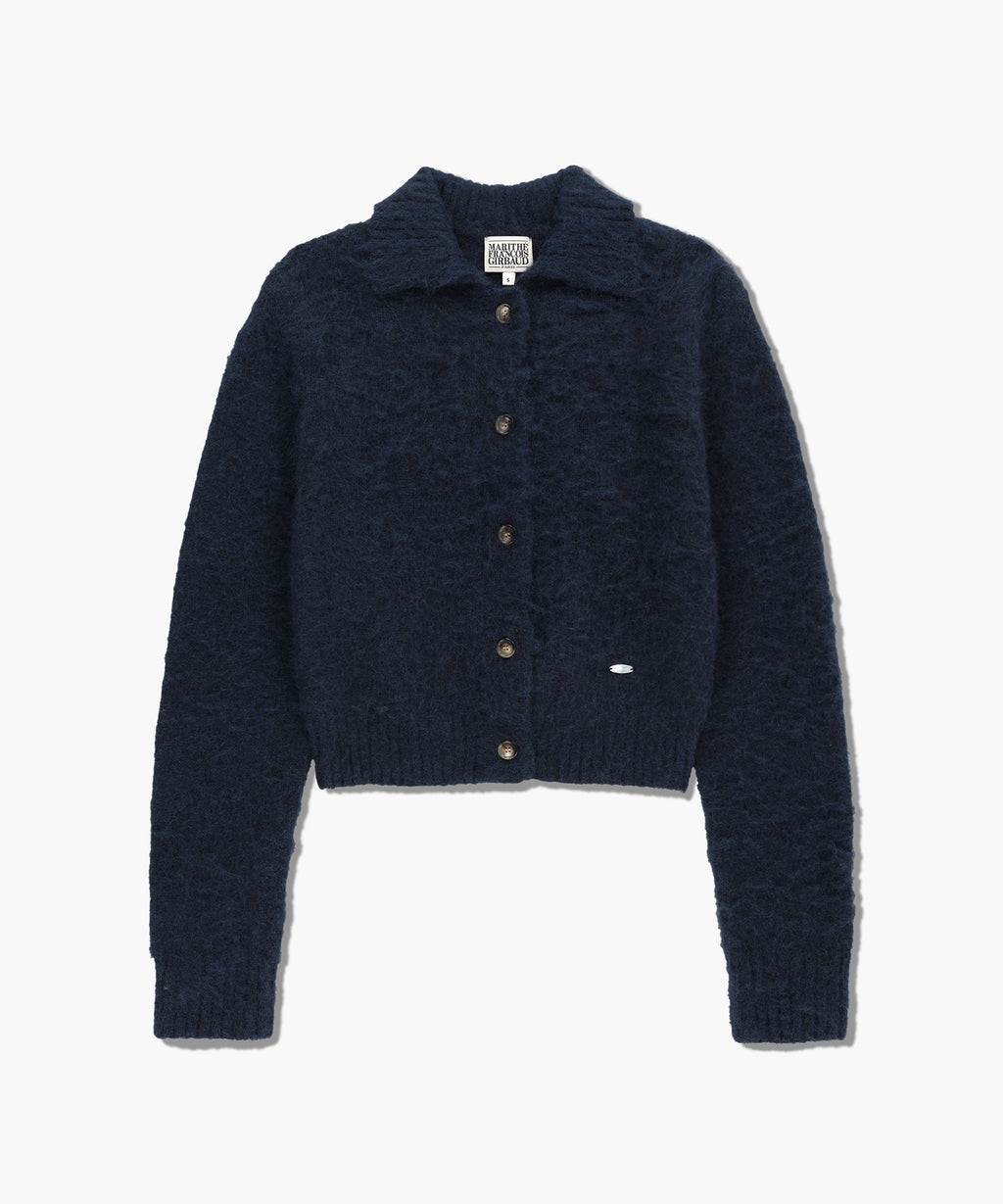 Marithe & Francois Girbaud - Hairy Collar Cardigan (Navy) product image 6 | TRAB K-Fashion Australia
