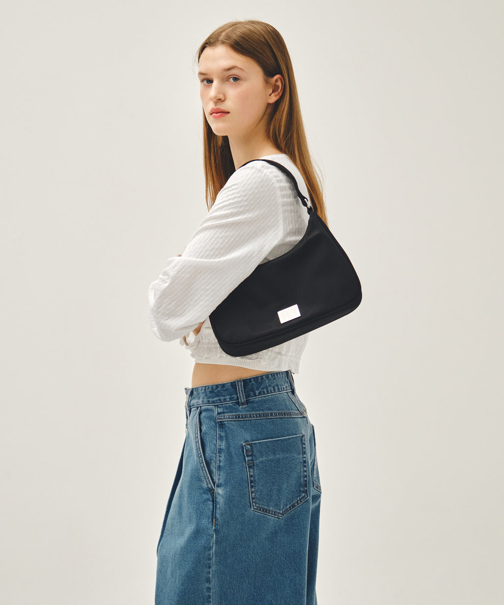 Marithe & Francois Girbaud - Classic Logo Hobo Bag (Black) product image 6 | TRAB K-Fashion Australia