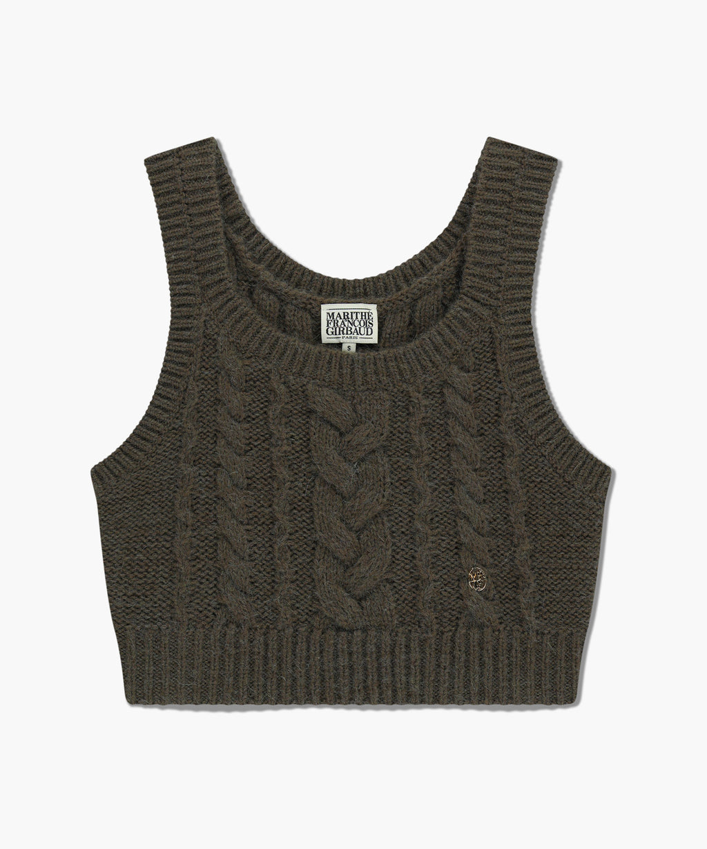Marithe & Francois Girbaud - Logo Knit Bustier (Brown) product image 6 | TRAB K-Fashion Australia
