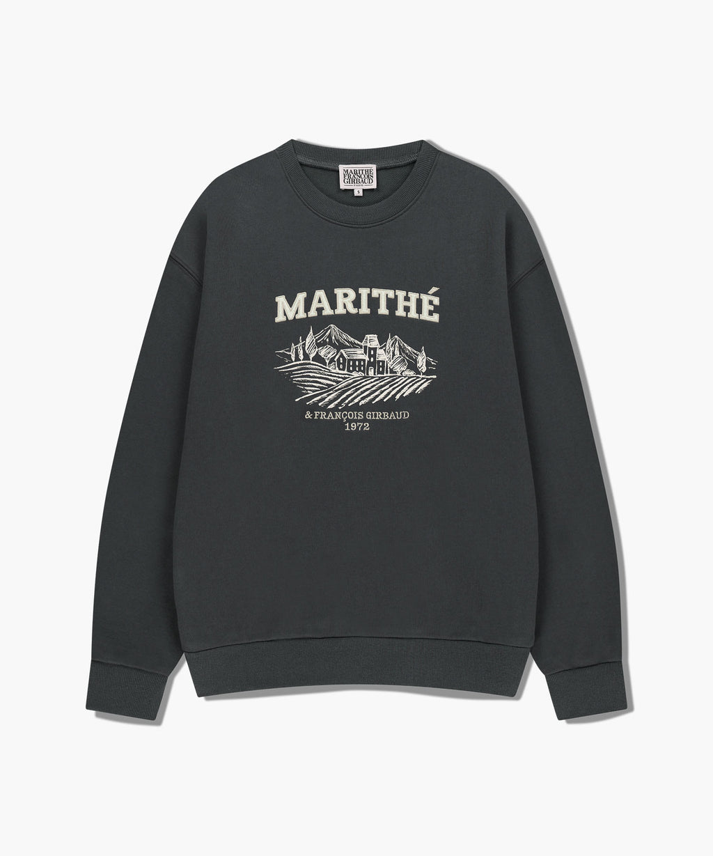 Marithe & Francois Girbaud - Winery Applique Logo Over Fit Sweatshirt (Charcoal) product image 6 | TRAB K-Fashion Australia