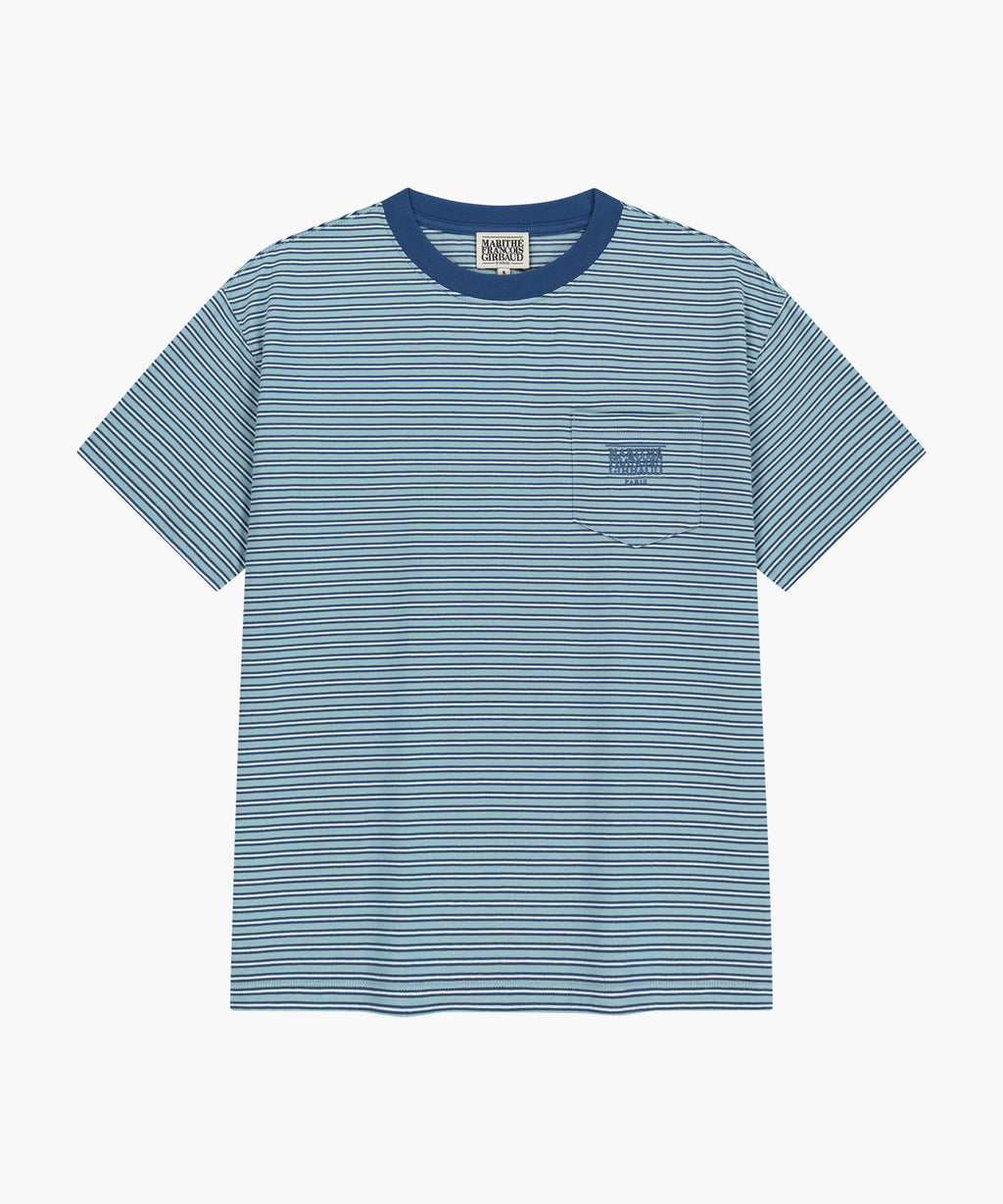 Marithe & Francois Girbaud - Small Classic Logo Stripe Ringer Tee (Blue) product image 6 | TRAB K-Fashion Australia