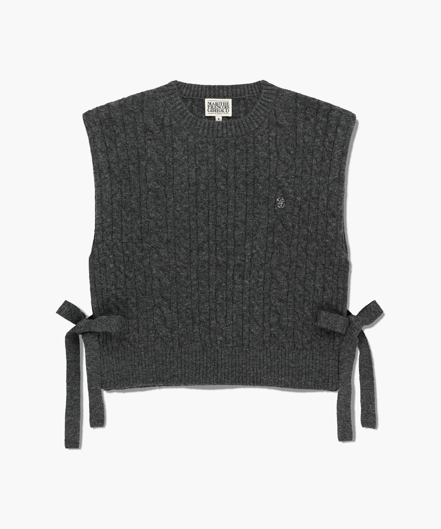 Marithe & Francois Girbaud - Side Ribbon Knit Vest (Charcoal) product image 6 | TRAB K-Fashion Australia