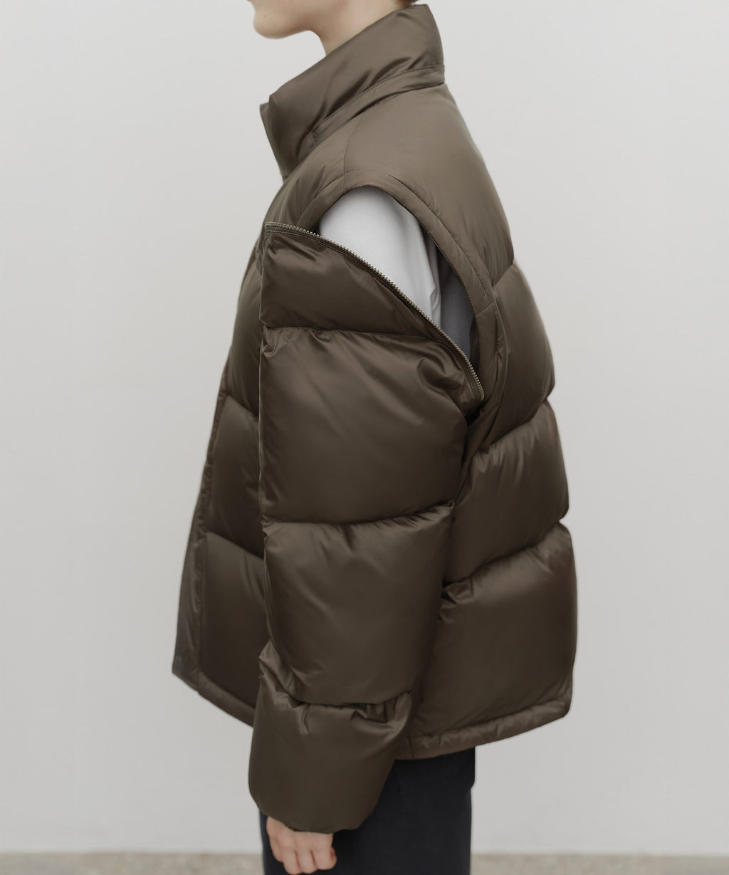 Marithe & Francois Girbaud - Detatchable Down Jacket (Brown) product image 6 | TRAB K-Fashion Australia