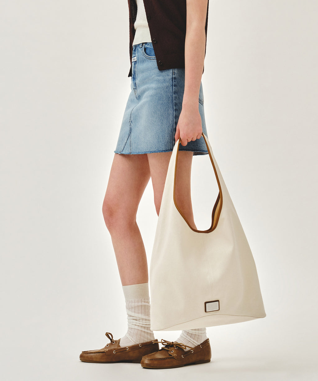 Marithe & Francois Girbaud - Classic Logo One Shoulder Bucket Bag (Natural) product image 7 | TRAB K-Fashion Australia