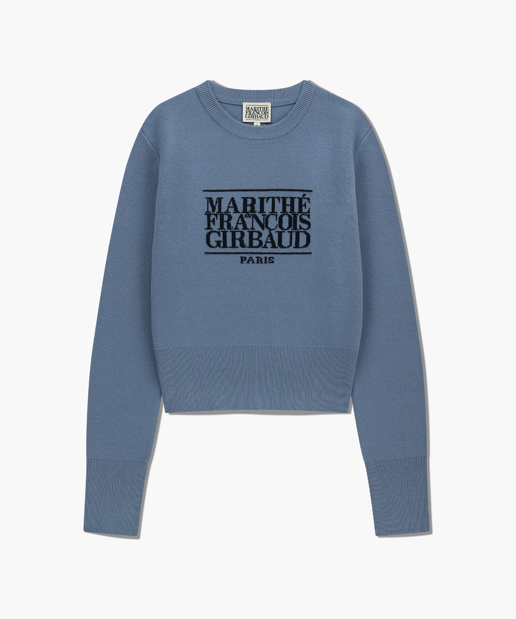 Marithe & Francois Girbaud - Classic Logo Crop Knit (Ash Blue) product image 6 | TRAB K-Fashion Australia