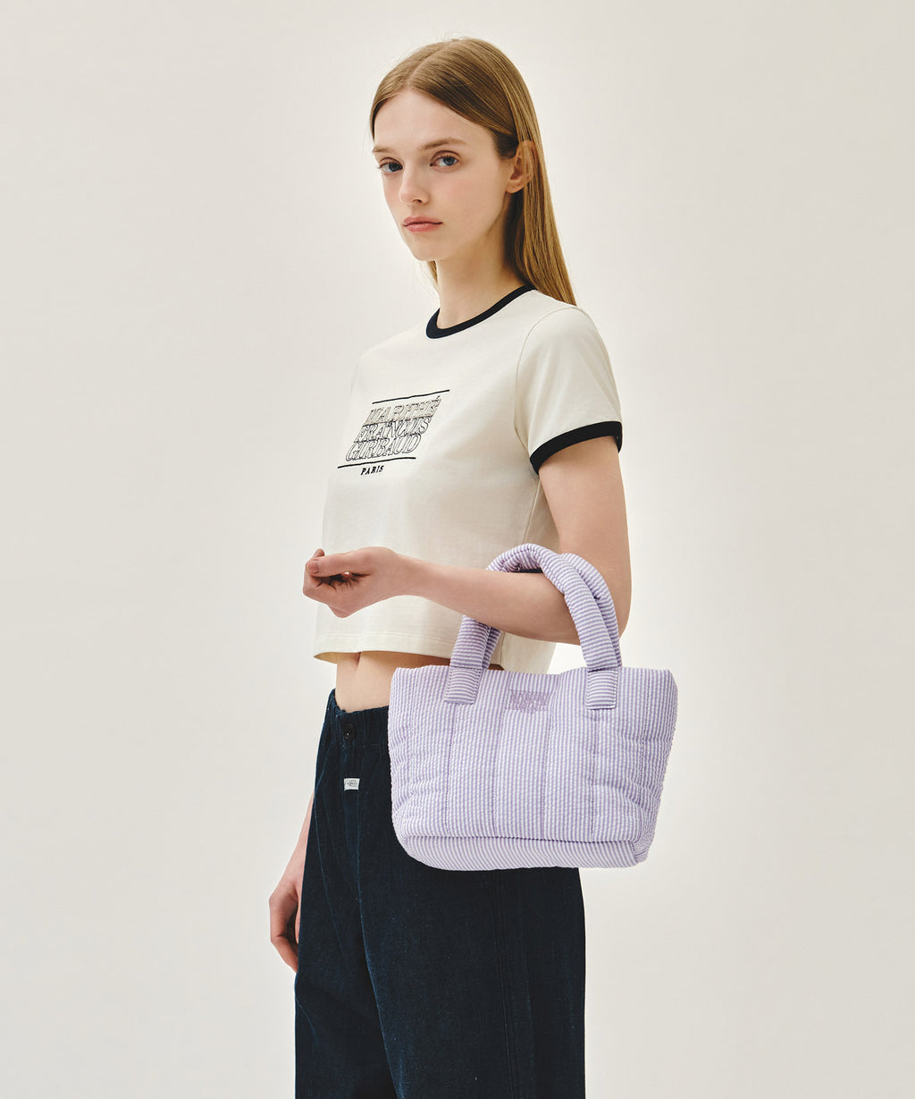 Marithe & Francois Girbaud - Classic Logo Seersucker Padding Bag (Purple) product image 6 | TRAB K-Fashion Australia