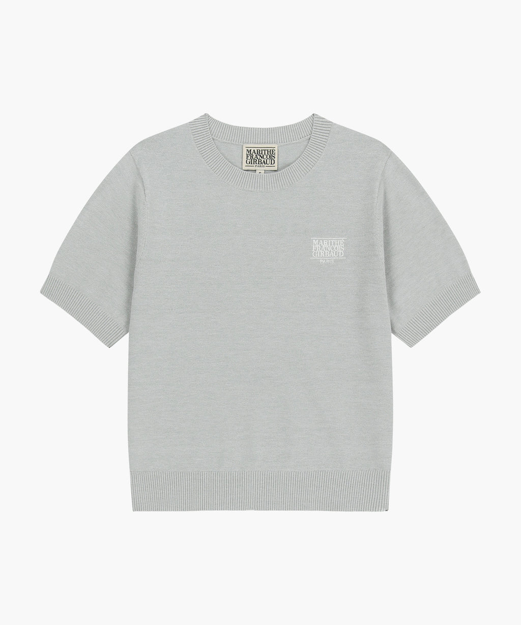 Marithe & Francois Girbaud - Small Classic Logo Half Knit Pullover (Heather Gray) product image 6 | TRAB K-Fashion Australia