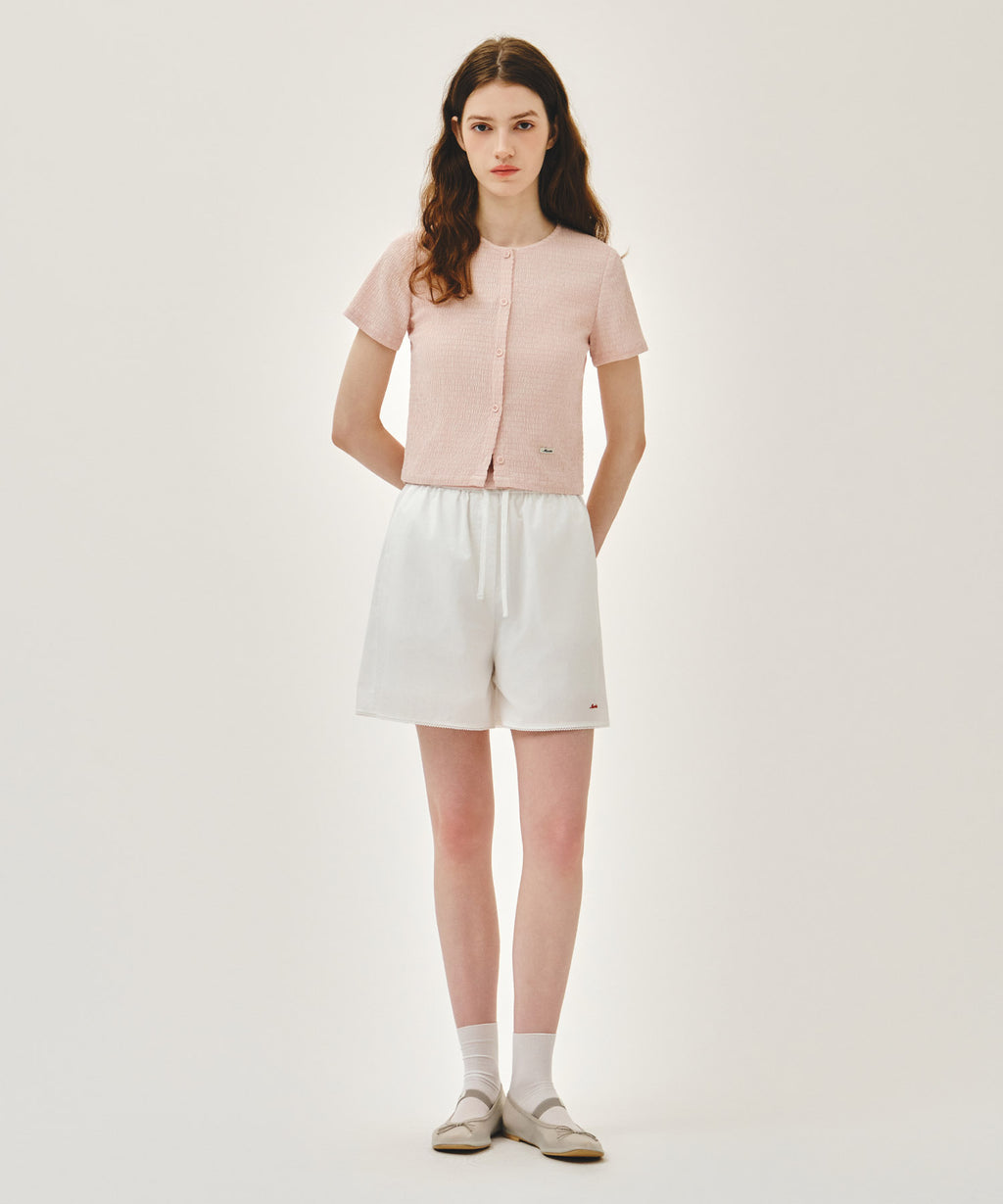 Marithe & Francois Girbaud - Crinkle Sleeveless + Cardigan Set (Pink) product image 6 | TRAB K-Fashion Australia