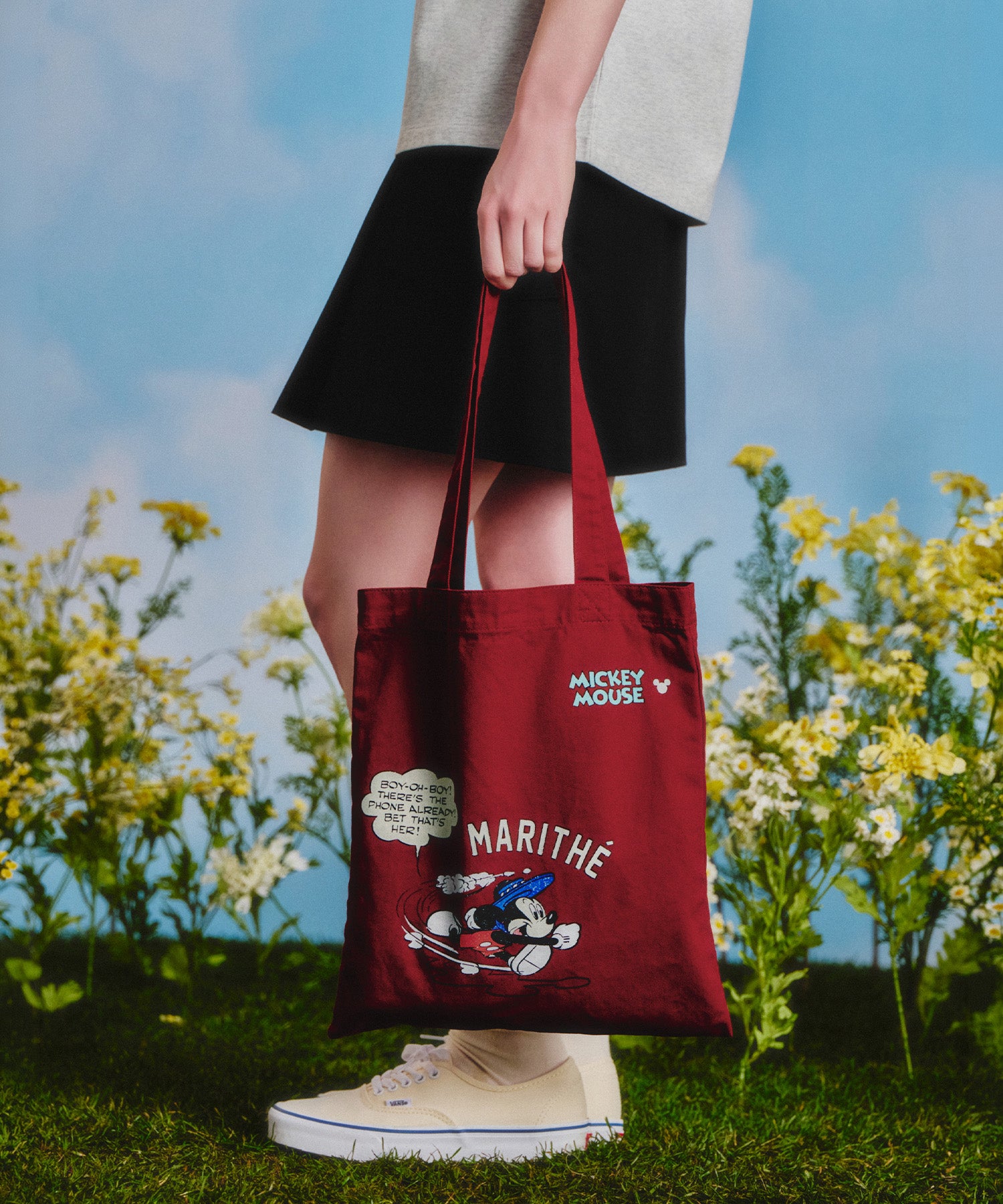 Marithe & Francois Girbaud - Mickey_comic Eco Bag (Red) product image 6 | TRAB K-Fashion Australia
