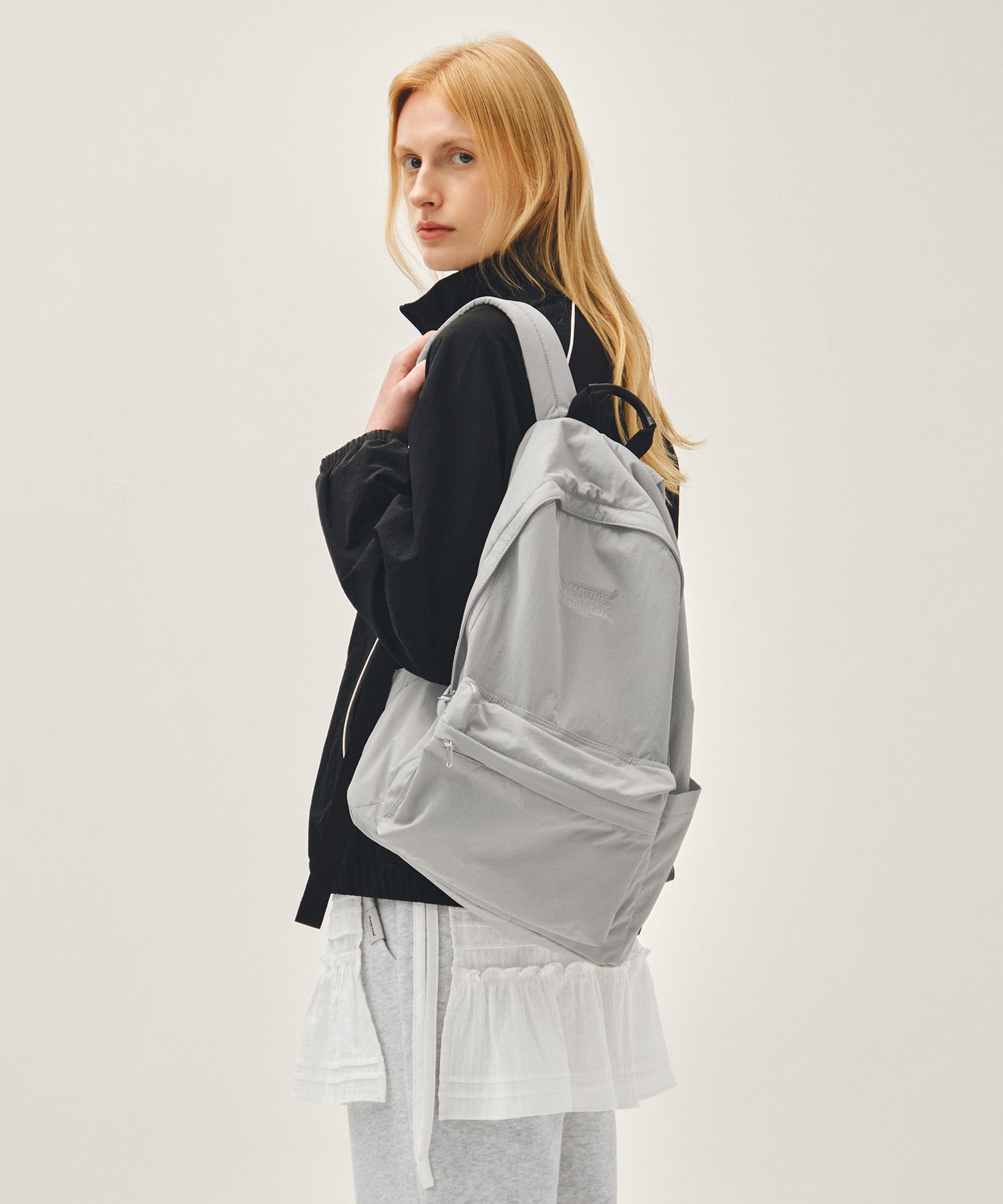 Marithe & Francois Girbaud - Classic Logo Light Backpack (Gray) product image 6 | TRAB K-Fashion Australia