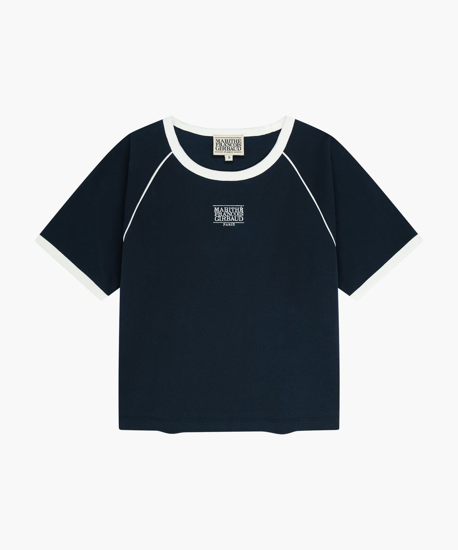 Marithe & Francois Girbaud - Aerocool Small Classic Logo Ringer Slim Crop Tee (Navy) product image 6 | TRAB K-Fashion Australia
