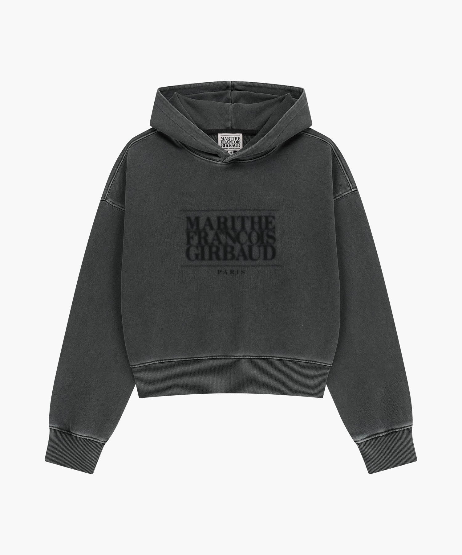 Marithe & Francois Girbaud - Shadow Classic Logo Dyeing Crop Hoodie (Charcoal) product image 6 | TRAB K-Fashion Australia