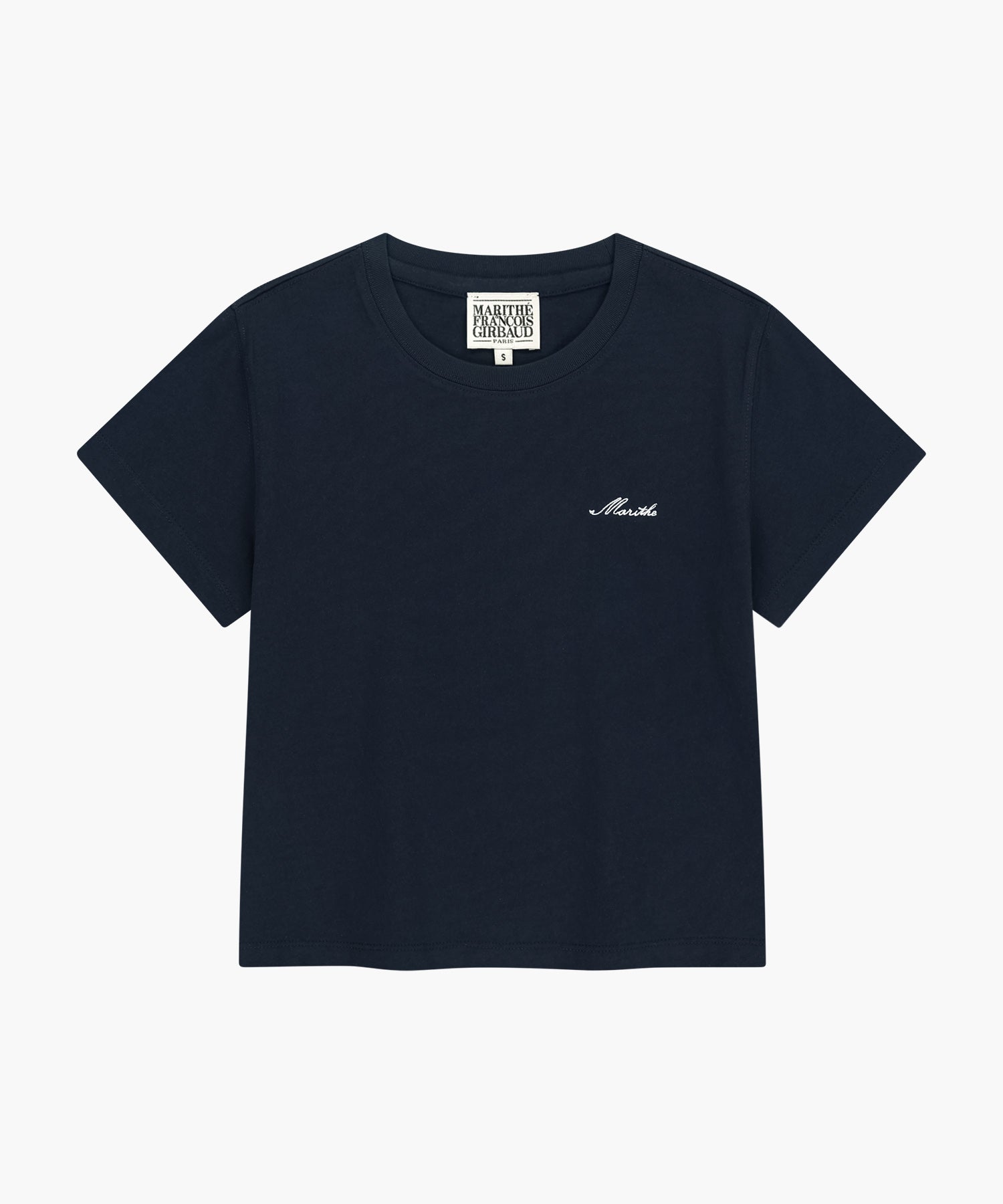 Marithe & Francois Girbaud - Small Lettering Slim Crop Tee (Navy) product image 6 | TRAB K-Fashion Australia