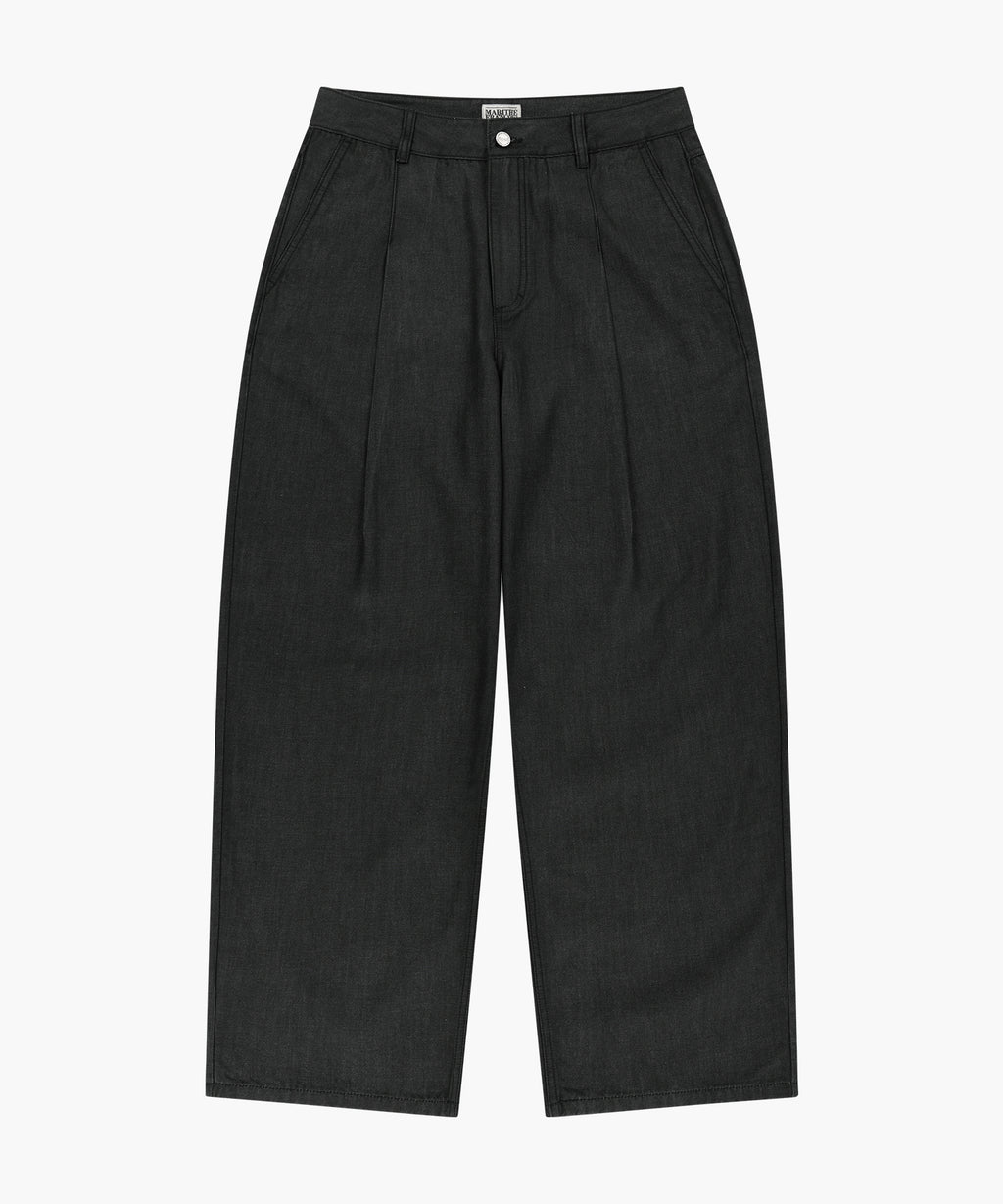 Marithe & Francois Girbaud - Wide Fit Tuck Denim Pants (Black) product image 6 | TRAB K-Fashion Australia
