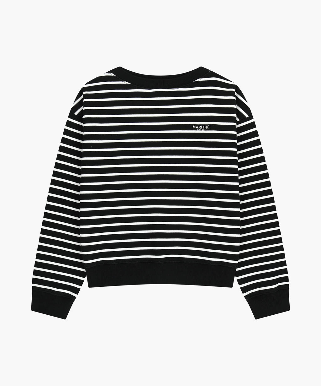 Marithe & Francois Girbaud - Stripe Boatneck Crop Sweatshirt (Black) product image 6 | TRAB K-Fashion Australia