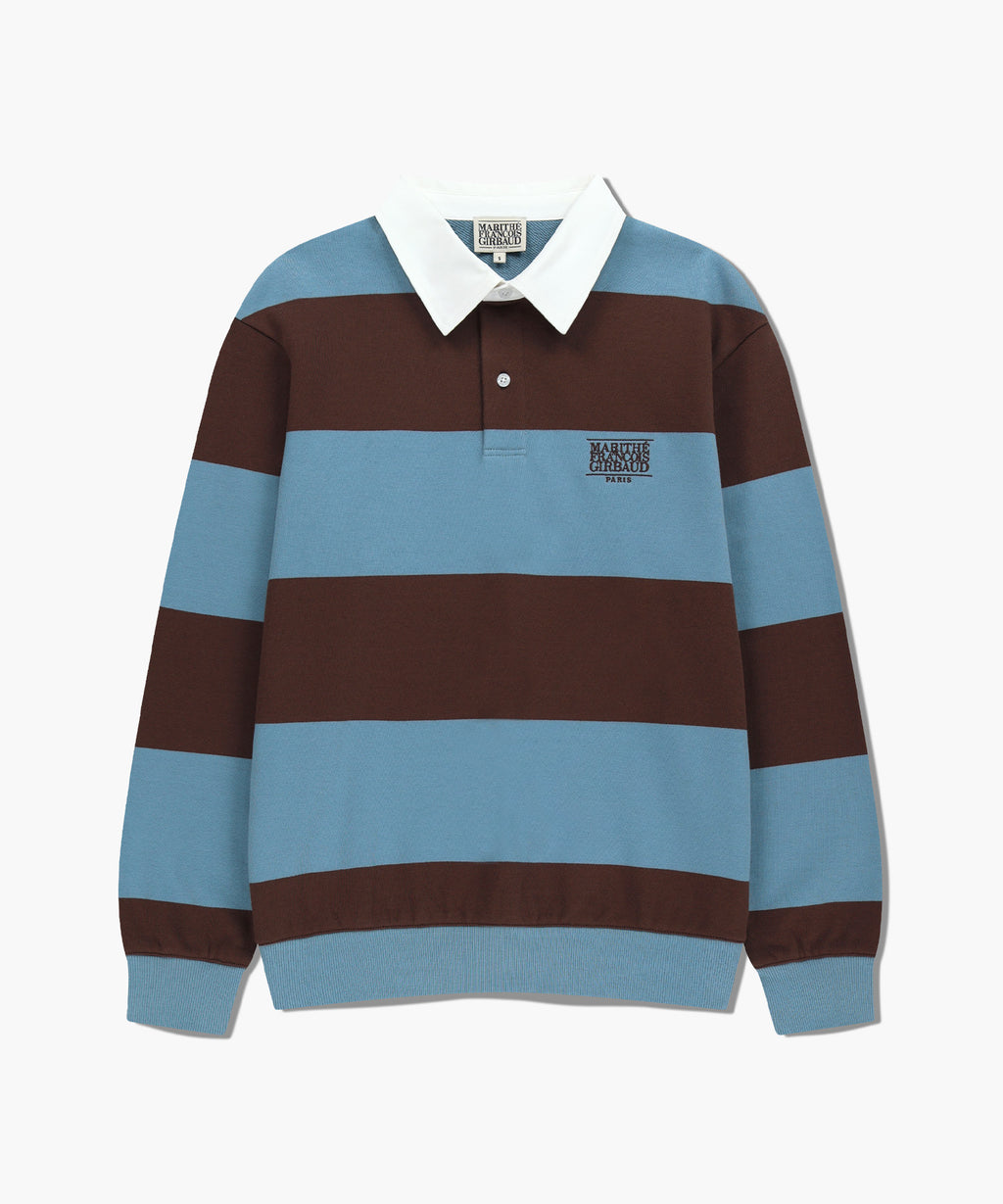 Marithe & Francois Girbaud - Classic Logo Stripe Rugby Sweatshirt (Blue) product image 8 | TRAB K-Fashion Australia
