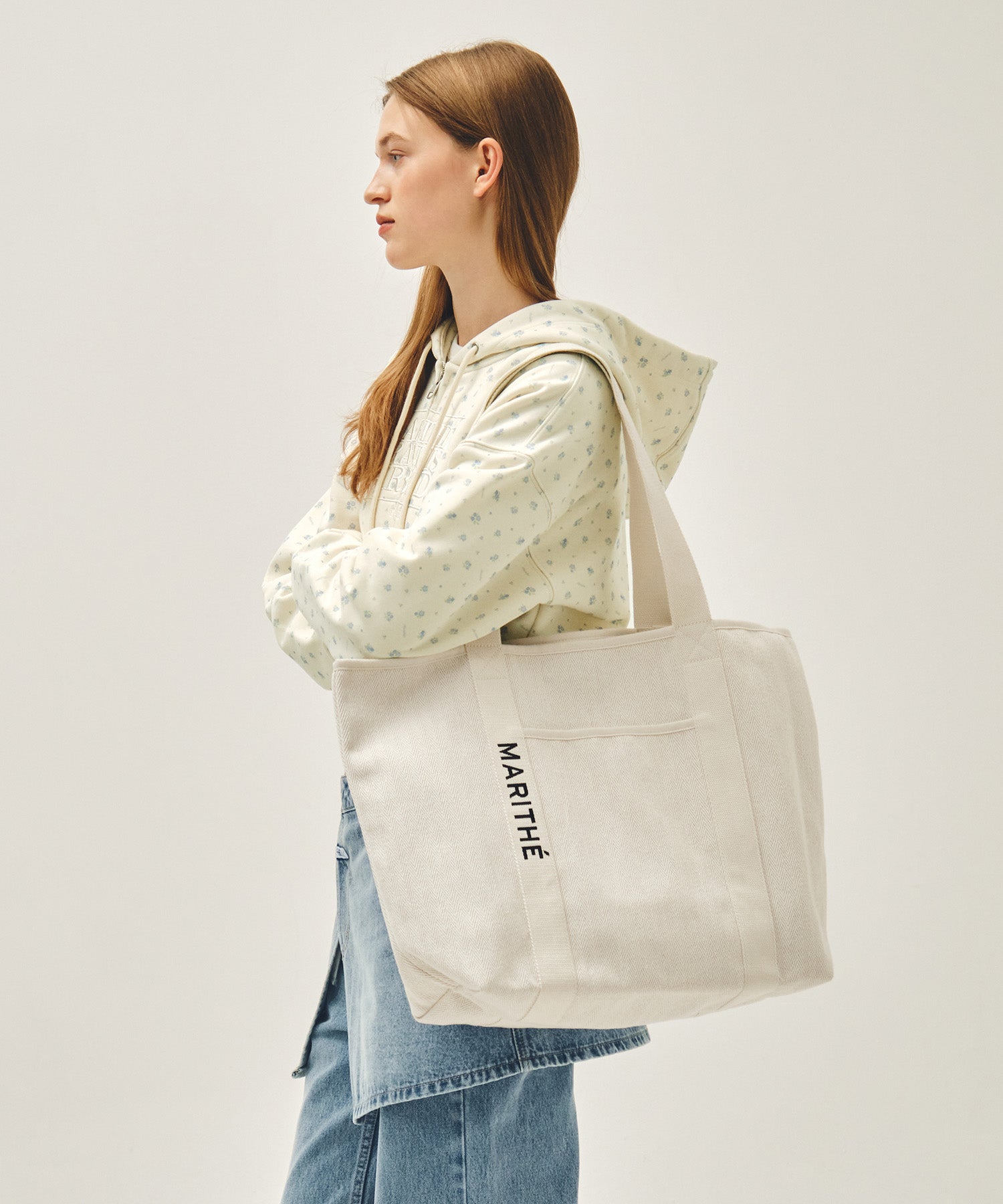 Marithe & Francois Girbaud - Regular Logo Big Cotton Bag (Natural) product image 6 | TRAB K-Fashion Australia