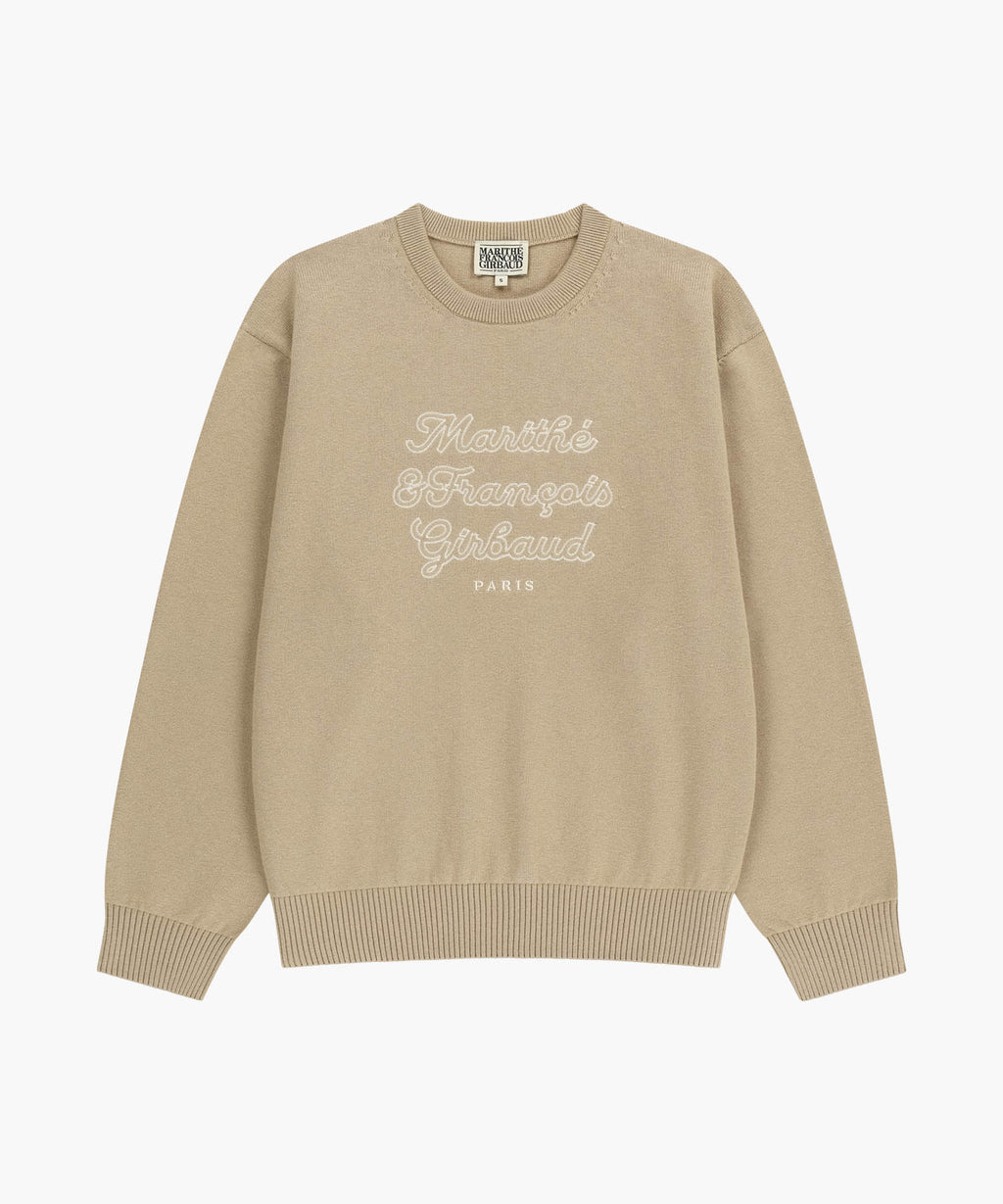 Marithe & Francois Girbaud - Drawing Classic Logo Knit Pullover (Beige) product image 6 | TRAB K-Fashion Australia