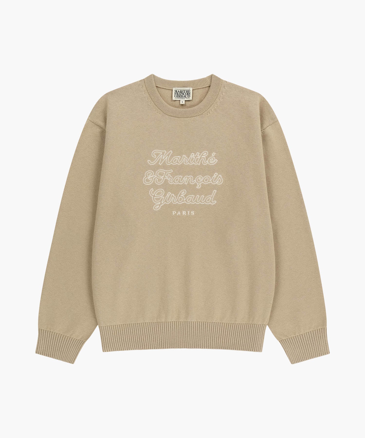 Marithe & Francois Girbaud - Drawing Classic Logo Knit Pullover (Beige) product image 6 | TRAB K-Fashion Australia