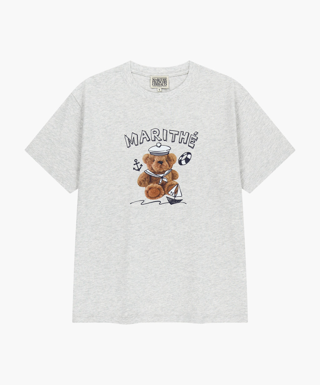 Marithe & Francois Girbaud - Marine Drawing Doodle Graphic Tee (Light Heather Gray) product image 6 | TRAB K-Fashion Australia