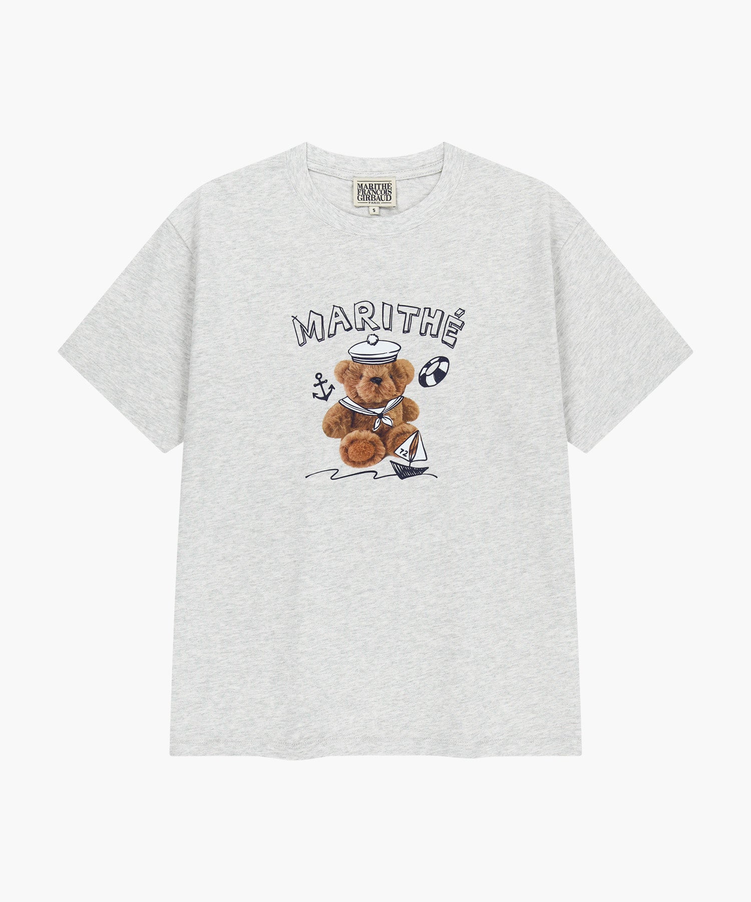 Marithe & Francois Girbaud - Marine Drawing Doodle Graphic Tee (Light Heather Gray) product image 6 | TRAB K-Fashion Australia
