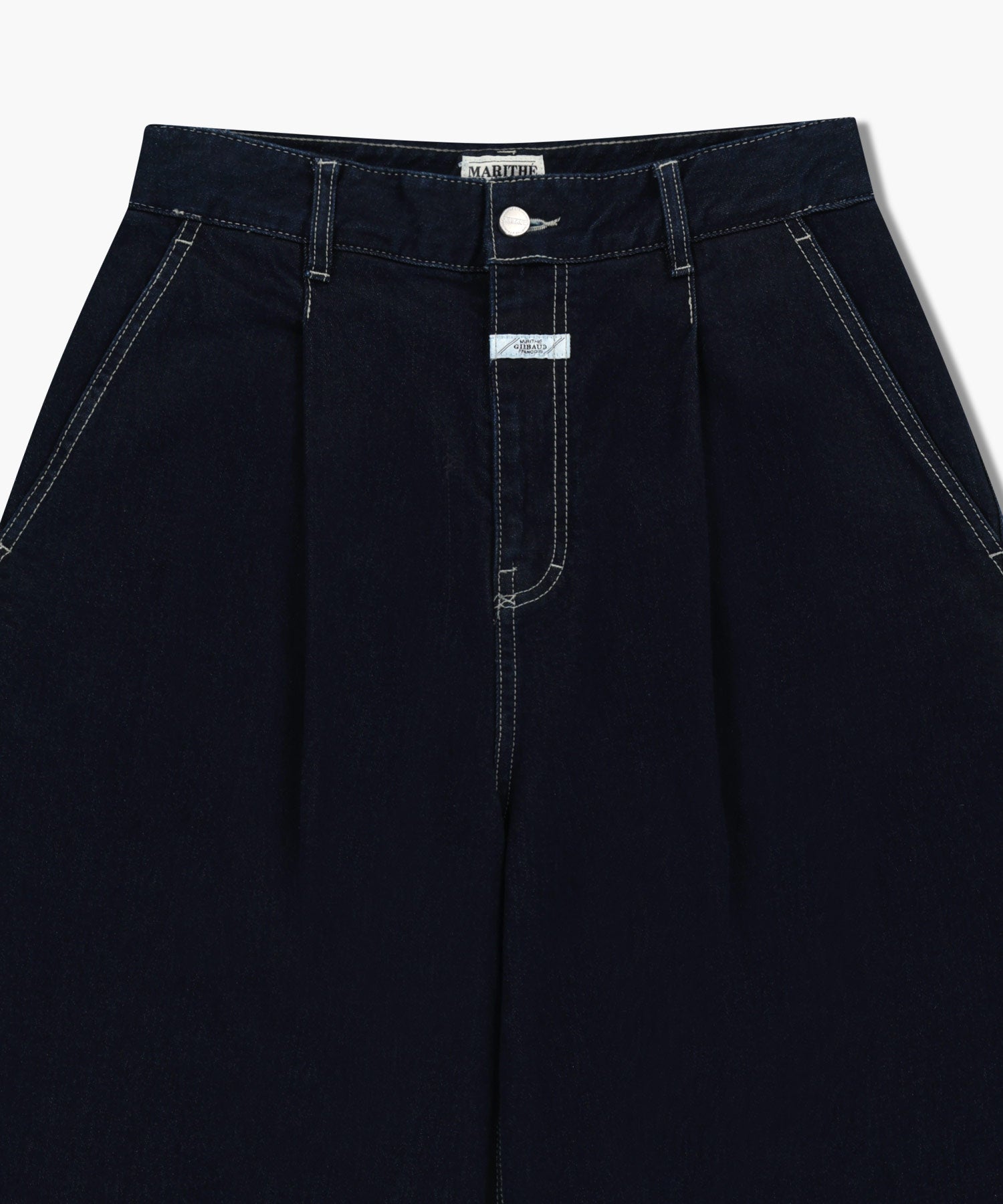 Marithe & Francois Girbaud - Low-waist Tuck Wide Denim Pants (Dark Blue) product image 8 | TRAB K-Fashion Australia