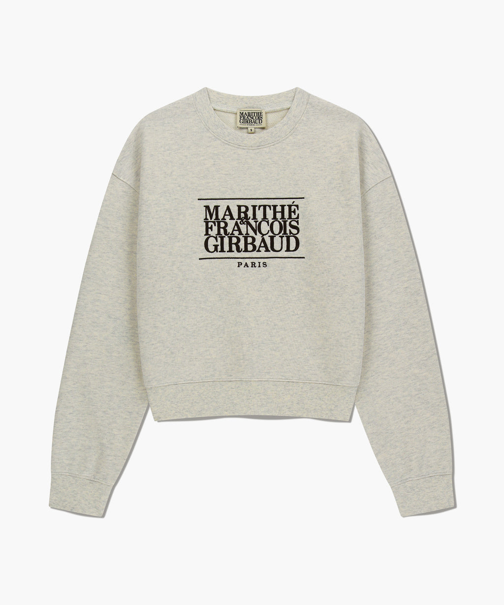 Marithe & Francois Girbaud - Classic Logo Crop Sweatshirt (Oatmeal) product image 6 | TRAB K-Fashion Australia