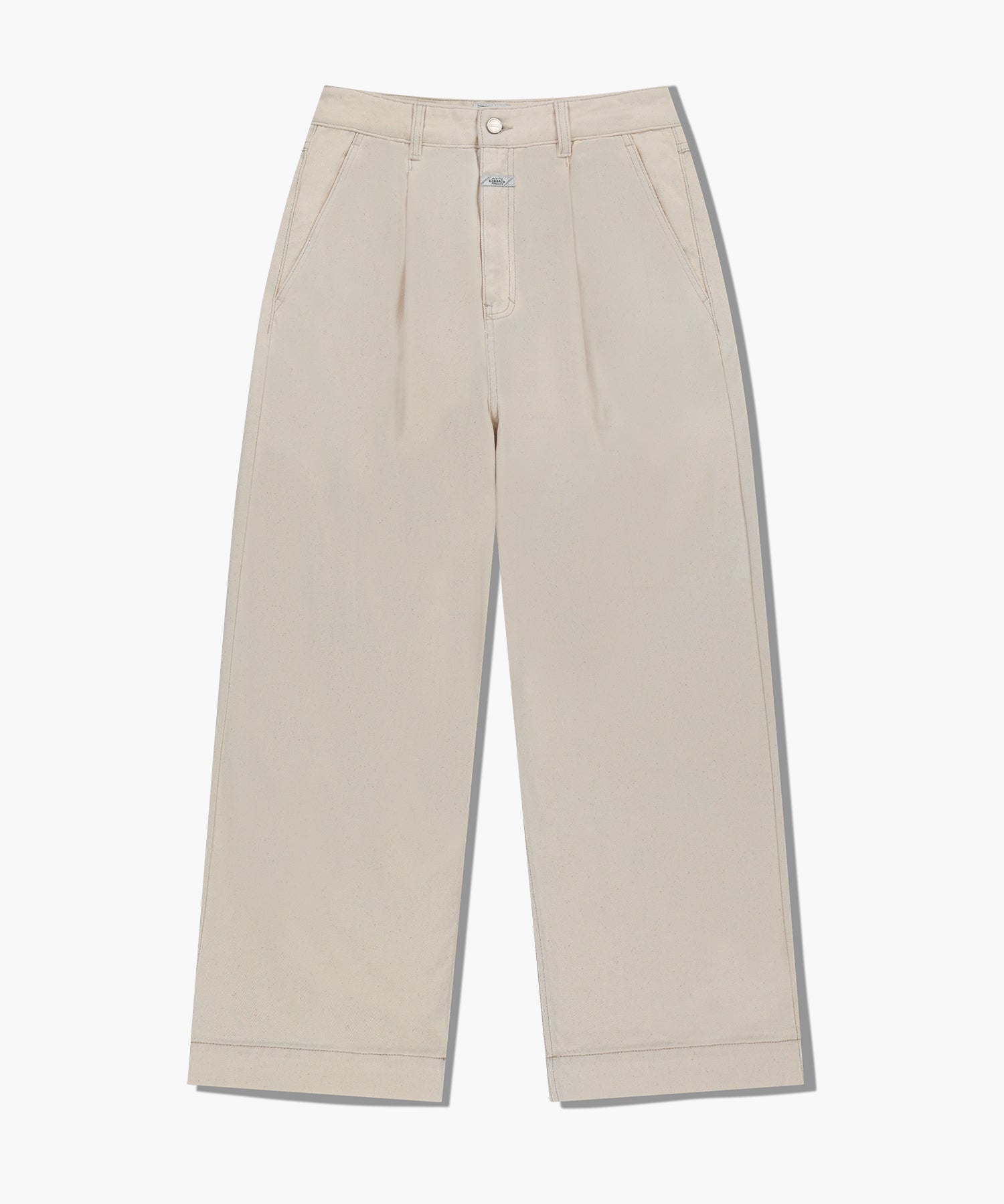 Marithe & Francois Girbaud - Low-waist Tuck Wide Denim Pants (Ecru) product image 6 | TRAB K-Fashion Australia