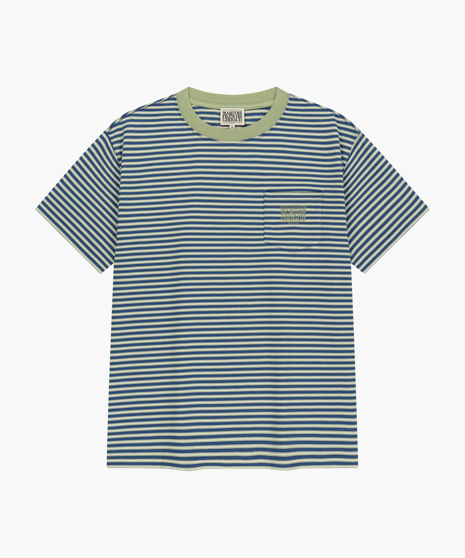 Marithe & Francois Girbaud - Small Classic Logo Stripe Ringer Tee (Light Green) product image 6 | TRAB K-Fashion Australia