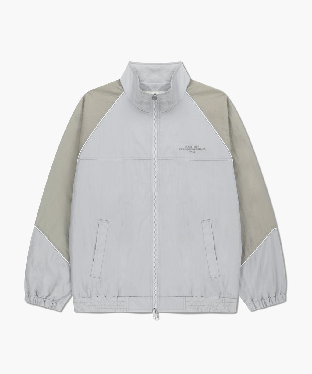 Marithe & Francois Girbaud - Color-block Highneck Windbreaker (Light Gray) product image 6 | TRAB K-Fashion Australia