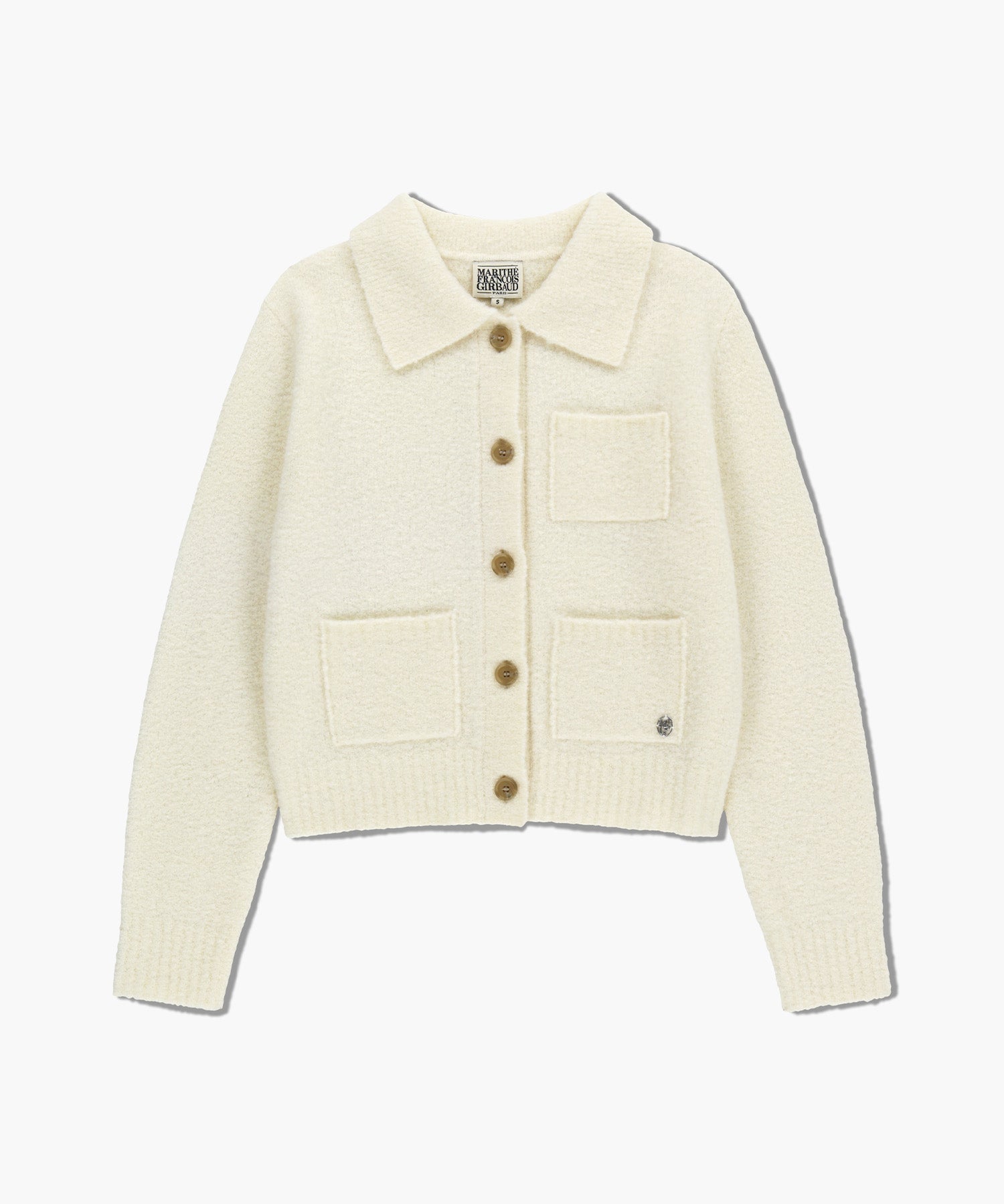 Marithe & Francois Girbaud - 3 Pocket Boucle Cardigan (Ivory) product image 6 | TRAB K-Fashion Australia