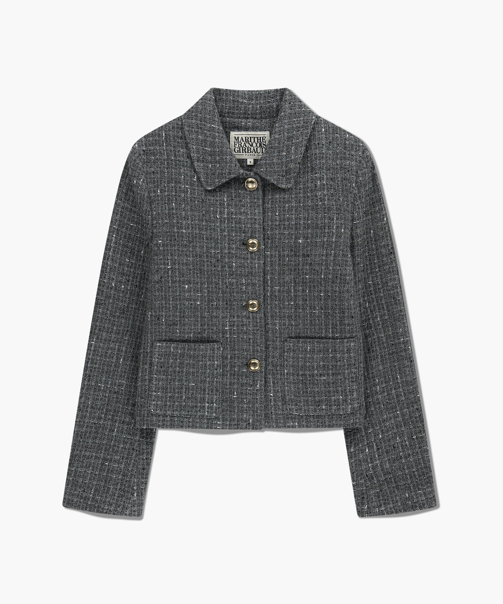 Marithe & Francois Girbaud - Collar Tweed Jacket (Gray) product image 6 | TRAB K-Fashion Australia