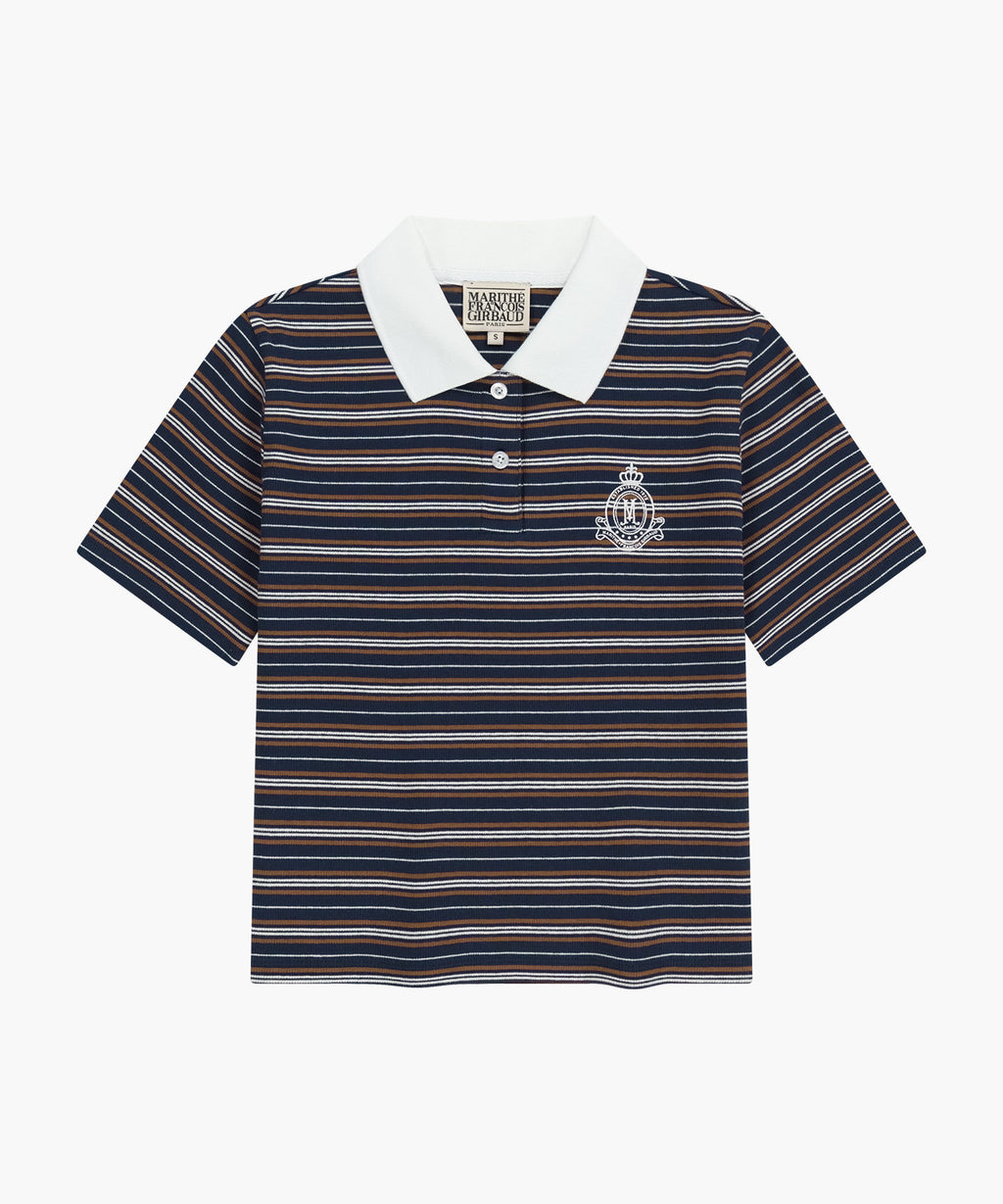Marithe & Francois Girbaud - Stripe Slim Crop Collar Tee (Navy) product image 6 | TRAB K-Fashion Australia
