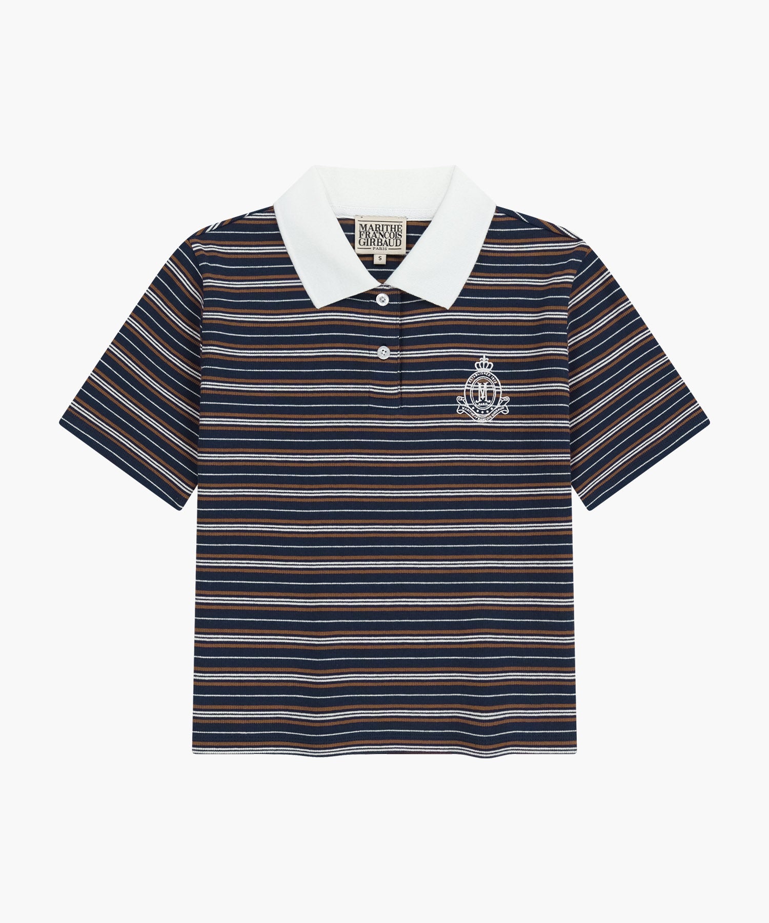 Marithe & Francois Girbaud - Stripe Slim Crop Collar Tee (Navy) product image 6 | TRAB K-Fashion Australia