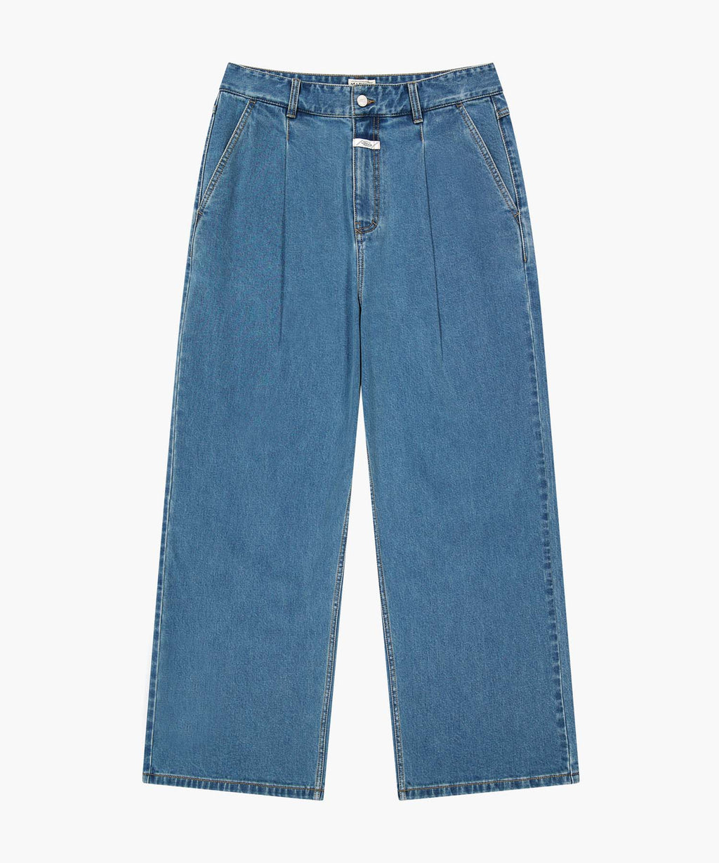 Marithe & Francois Girbaud - New M Low-waist Tuck Wide Denim Pants (Blue) product image 6 | TRAB K-Fashion Australia