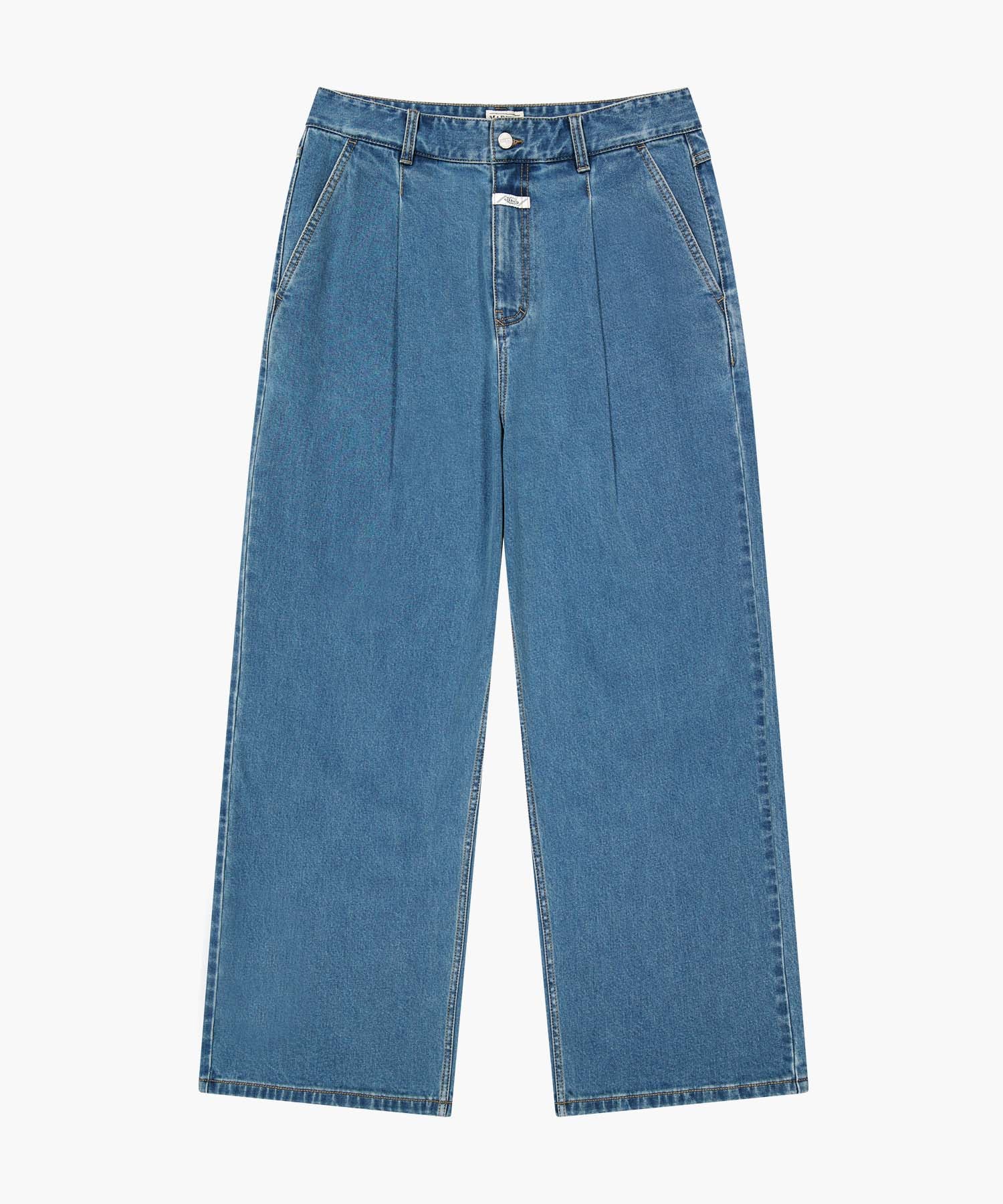 Marithe & Francois Girbaud - New M Low-waist Tuck Wide Denim Pants (Blue) product image 6 | TRAB K-Fashion Australia