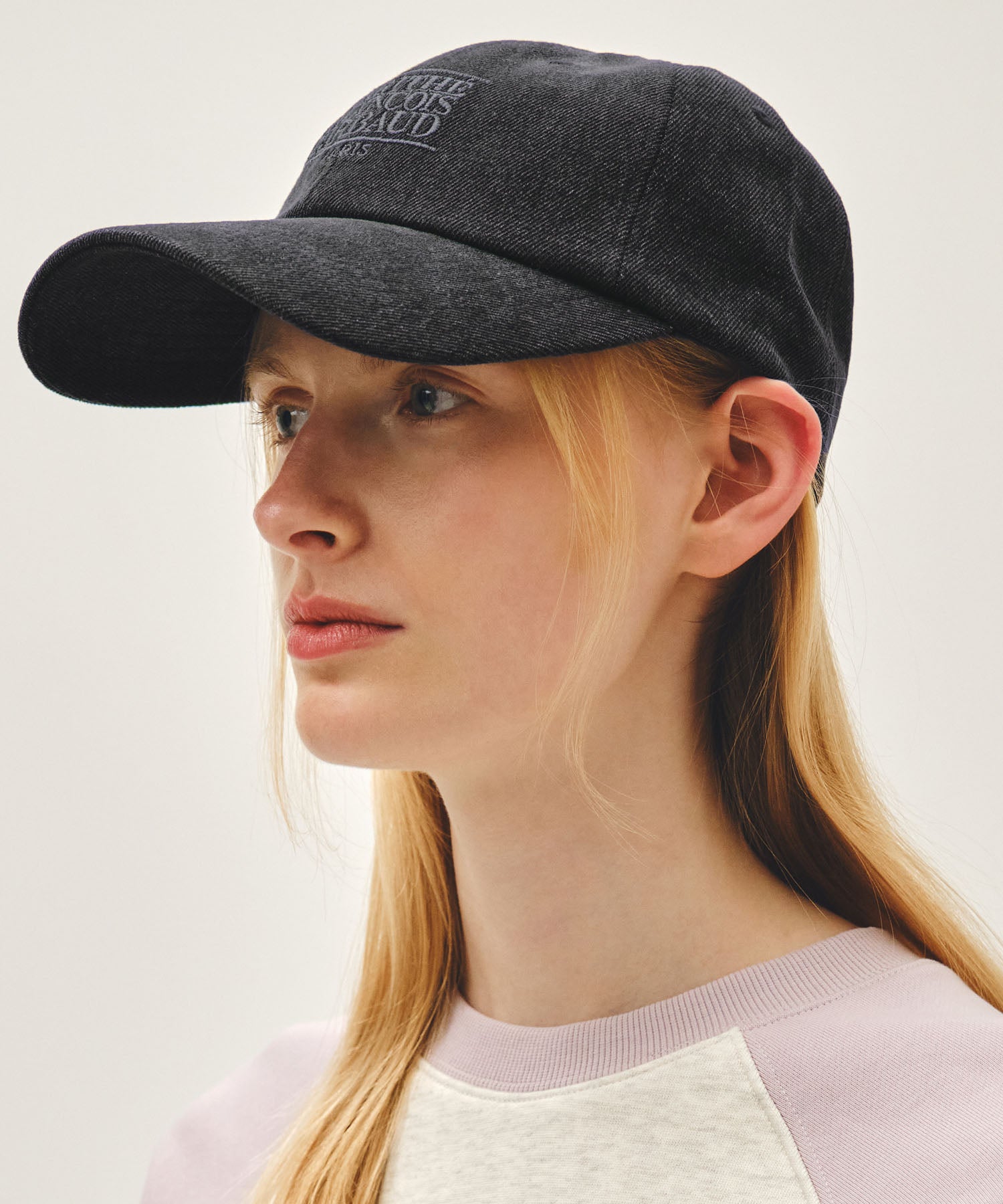 Marithe & Francois Girbaud - Denim Washing Small Classic Logo Covered Cap (Washed Black) product image 6 | TRAB K-Fashion Australia