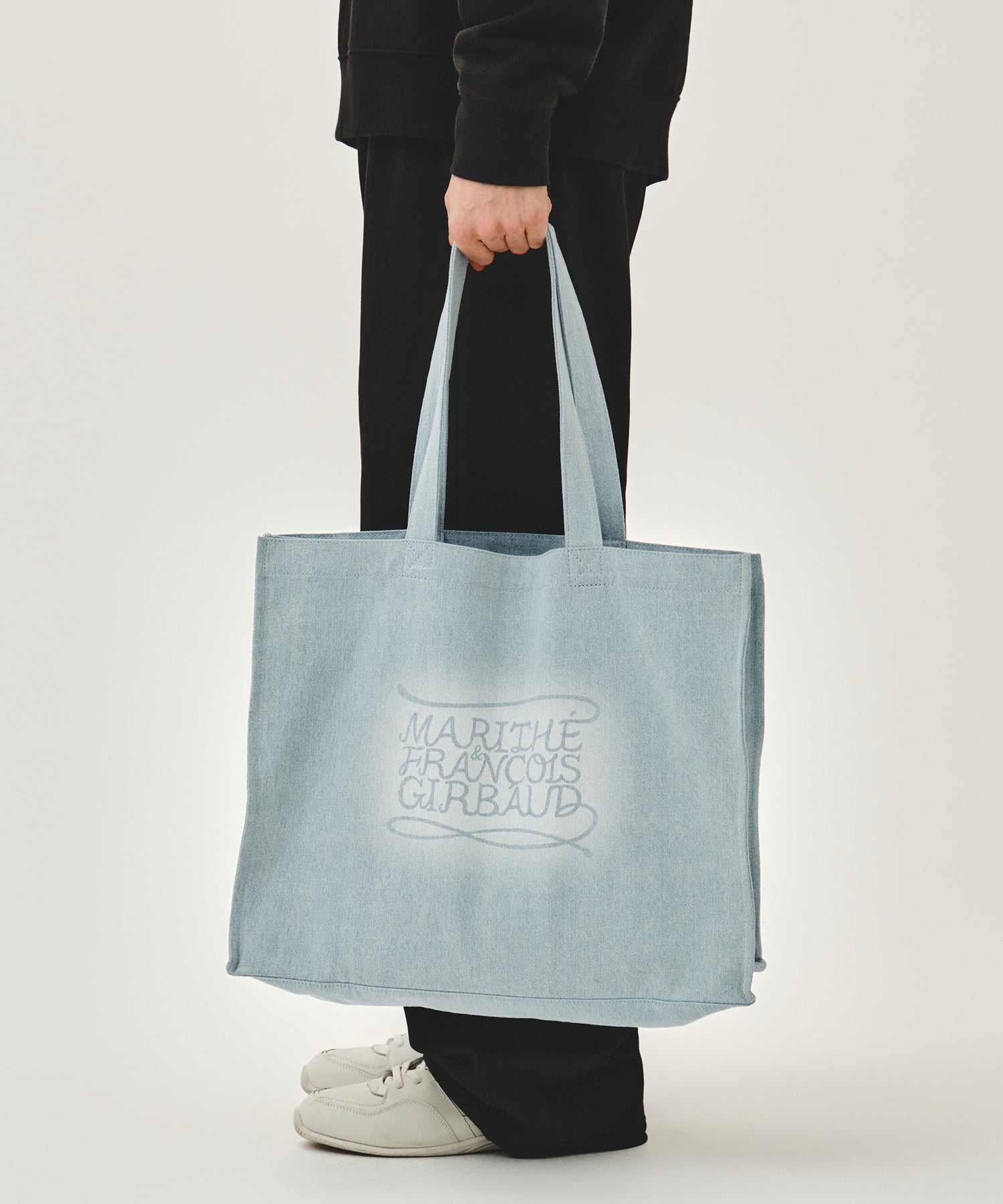 Marithe & Francois Girbaud - Drawing Classic Logo Denim Eco Bag (Light Blue) product image 6 | TRAB K-Fashion Australia