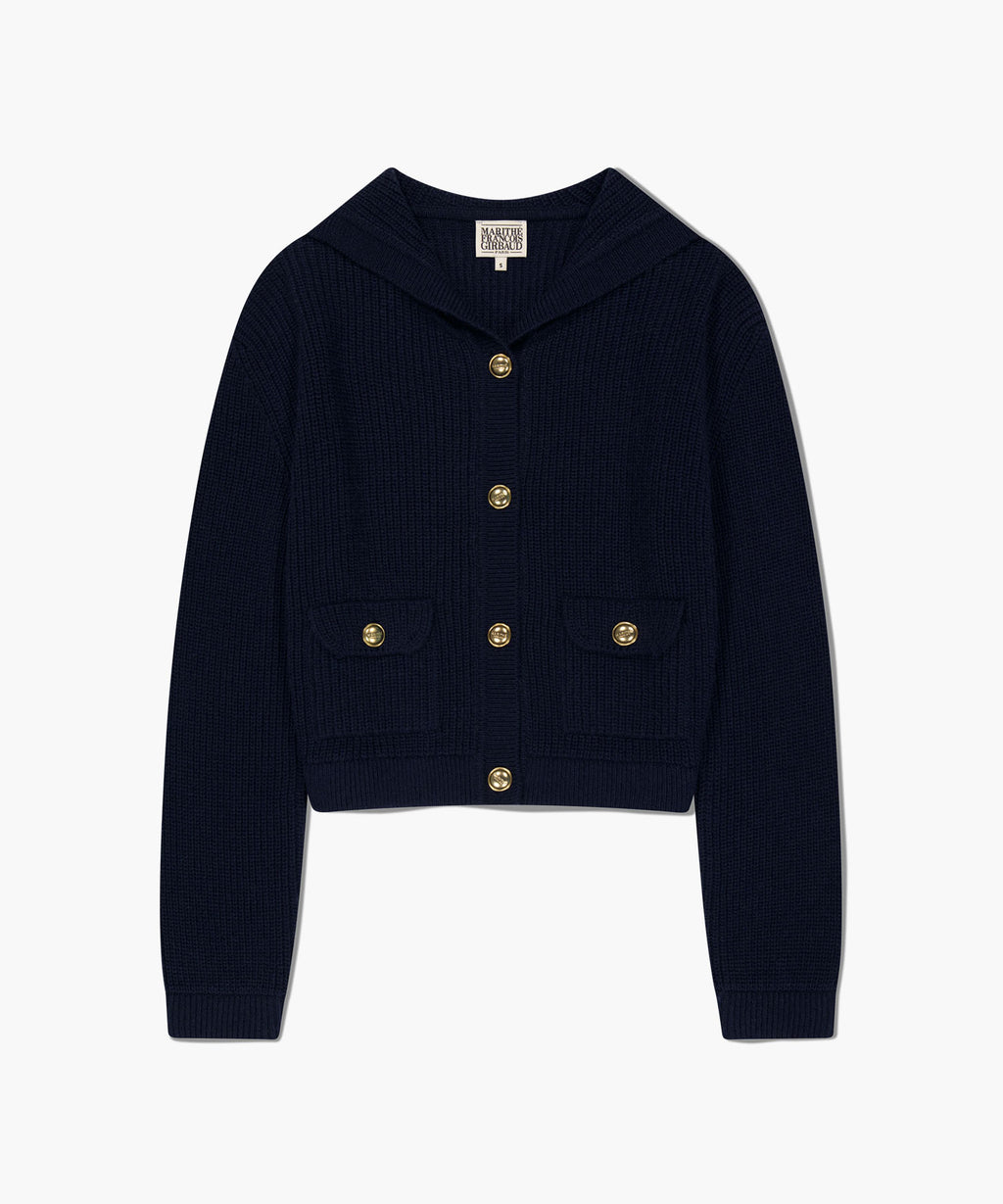 Marithe & Francois Girbaud - Sailor Rib Knit Cardigan (Navy) product image 6 | TRAB K-Fashion Australia