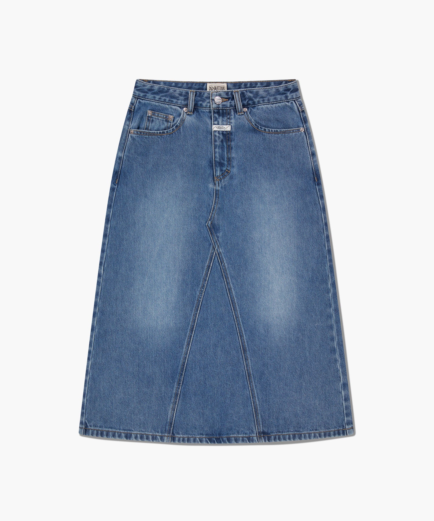 Marithe & Francois Girbaud - A-line Denim Midi Skirt (Light Blue) product image 6 | TRAB K-Fashion Australia