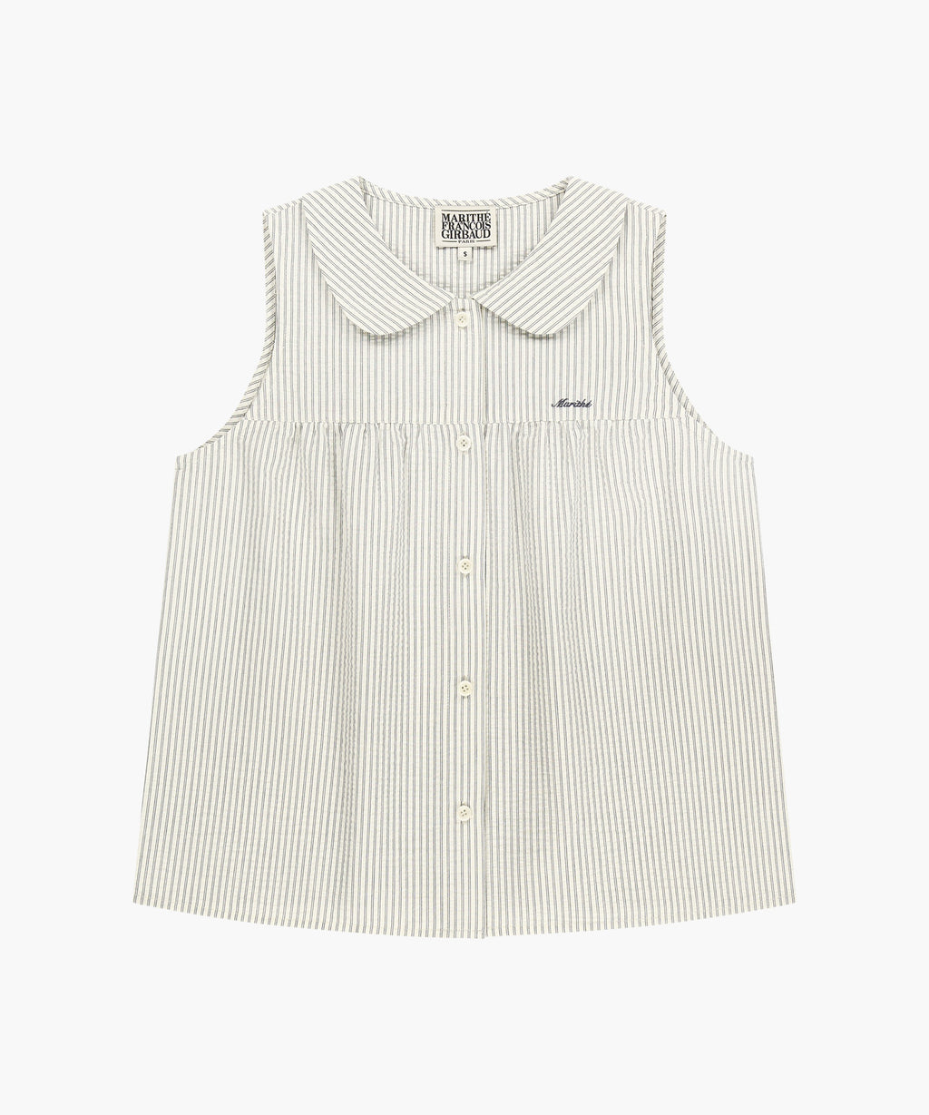 Marithe & Francois Girbaud - Round Collar Sleeveless Blouse (Ivory) product image 9 | TRAB K-Fashion Australia