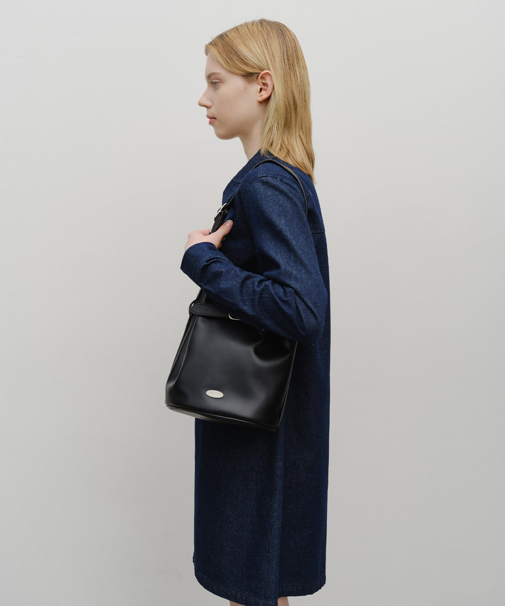 Marithe & Francois Girbaud - Buckle Strap Bucket Bag (Black) product image 6 | TRAB K-Fashion Australia