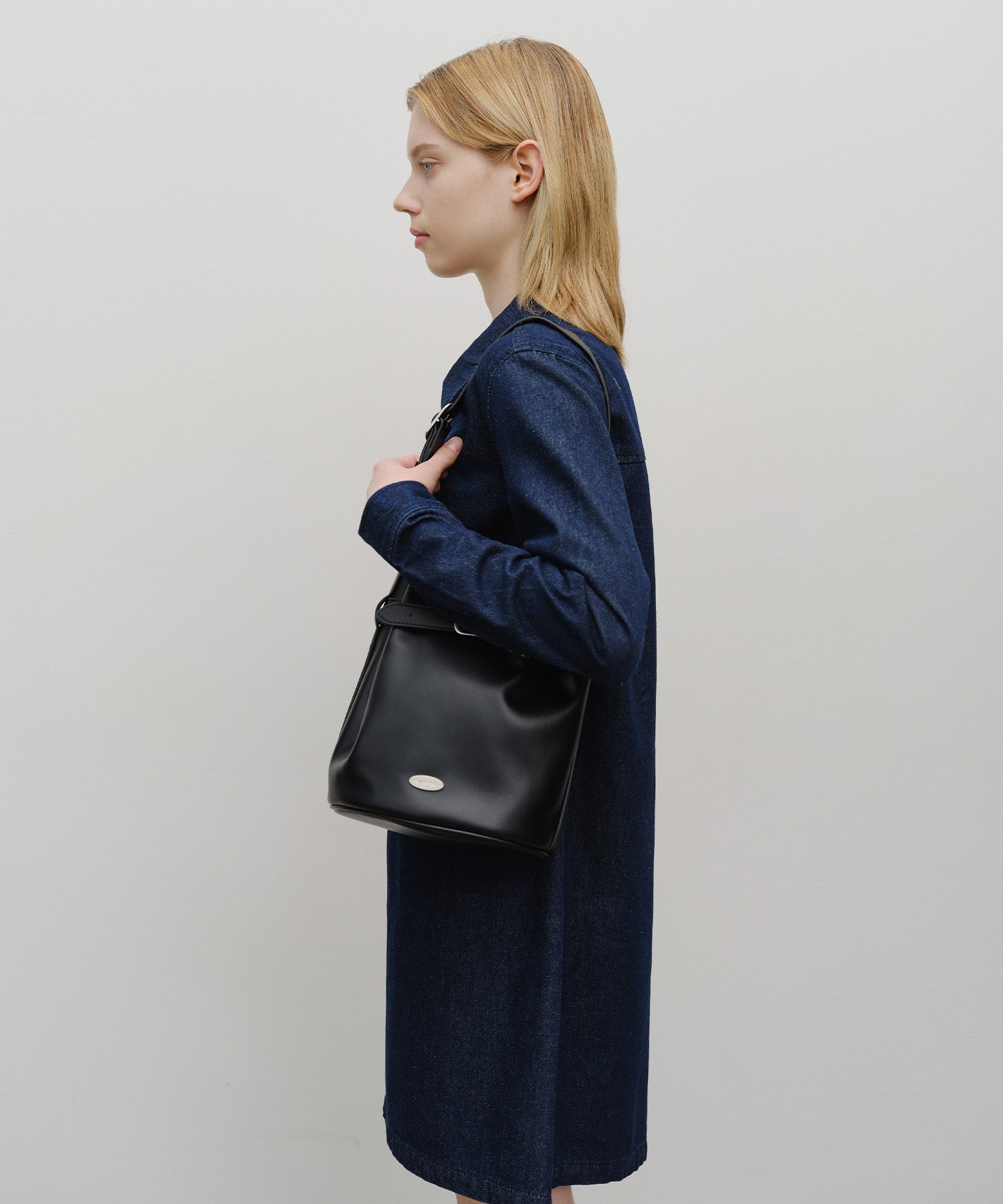Marithe & Francois Girbaud - Buckle Strap Bucket Bag (Black) product image 6 | TRAB K-Fashion Australia