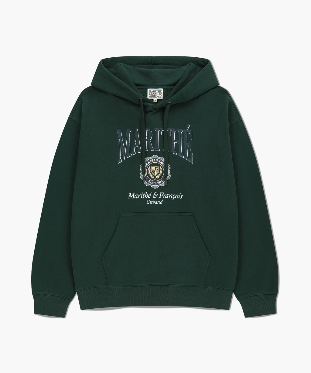 Marithe & Francois Girbaud - Crest Crack Logo Oversized Hoodie (Dark Green) product image 6 | TRAB K-Fashion Australia