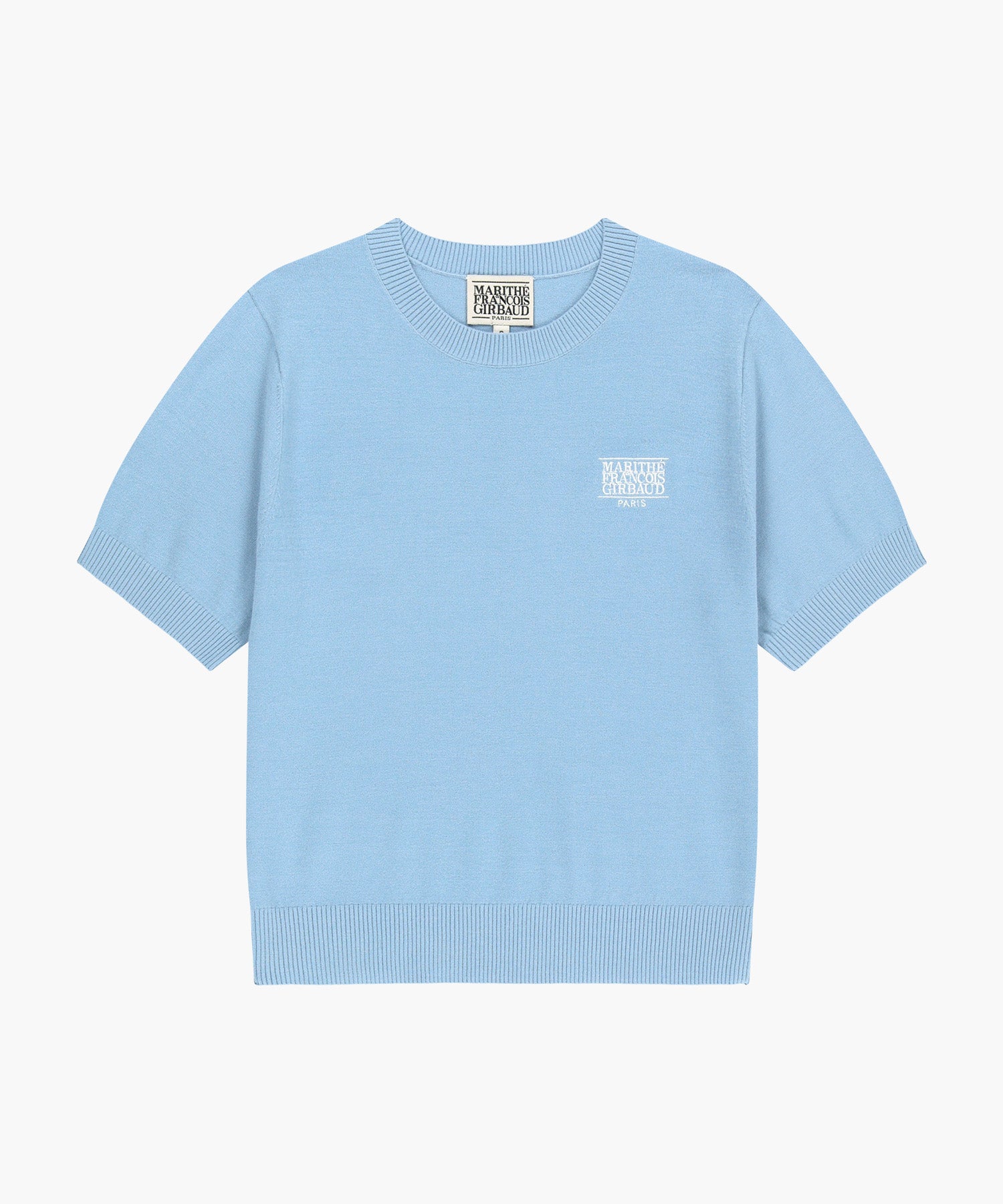 Marithe & Francois Girbaud - Small Classic Logo Half Knit Pullover (Sky Blue) product image 6 | TRAB K-Fashion Australia