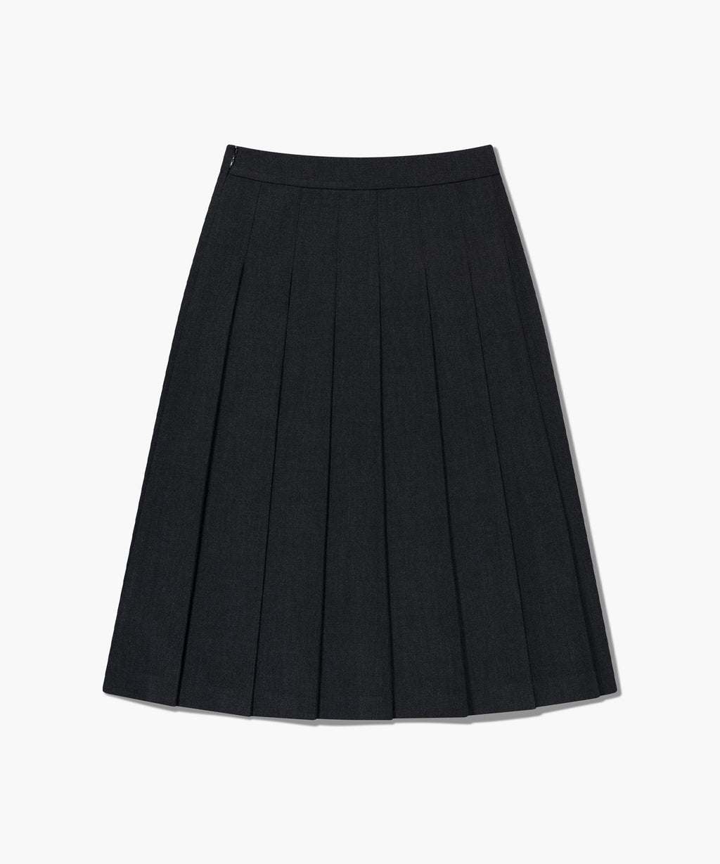 Marithe & Francois Girbaud - Side Buckle Pleated Midi Skirt (Charcoal) product image 6 | TRAB K-Fashion Australia