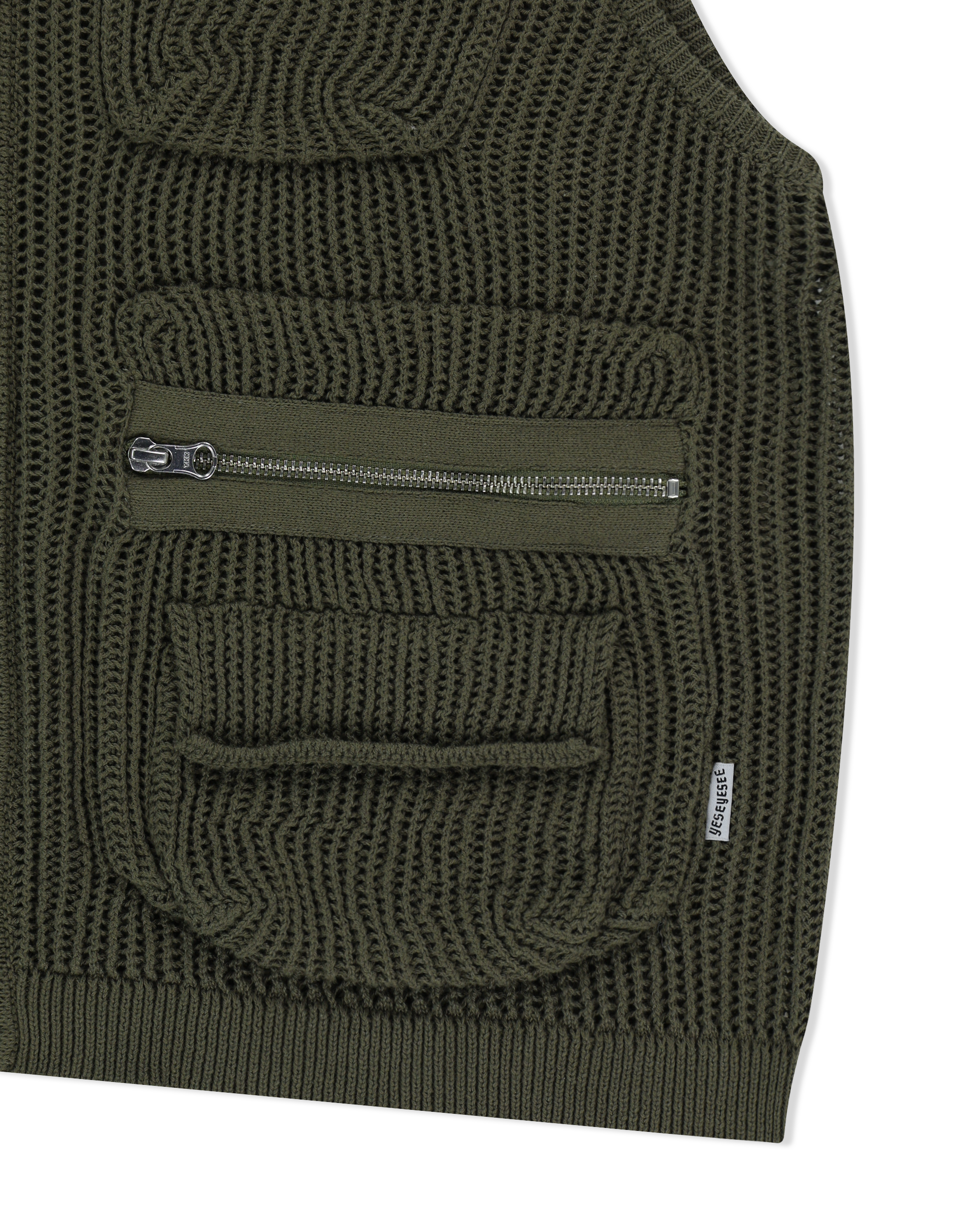 yeseyesee - Knitted Utility Vest (Khaki) product image 3 | TRAB K-Fashion Australia