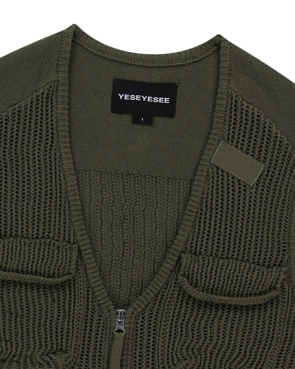 yeseyesee - Knitted Utility Vest (Khaki) product image 5 | TRAB K-Fashion Australia