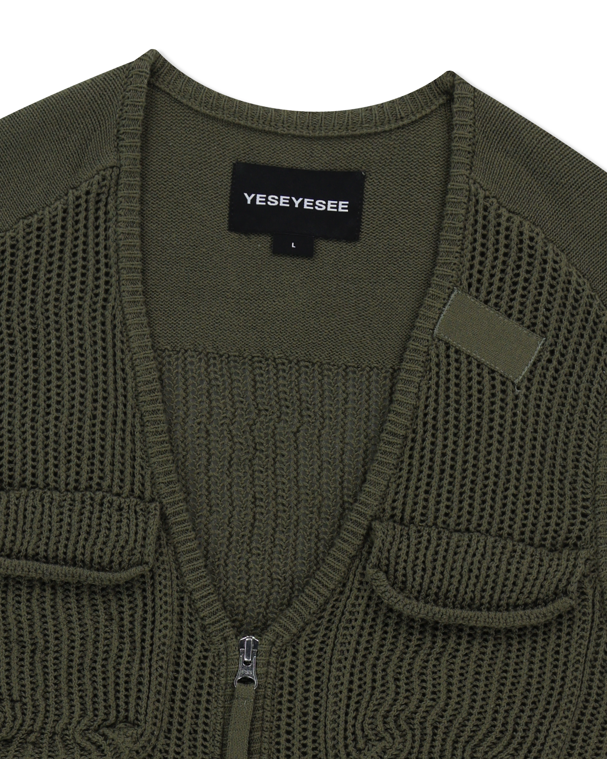 yeseyesee - Knitted Utility Vest (Khaki) product image 5 | TRAB K-Fashion Australia